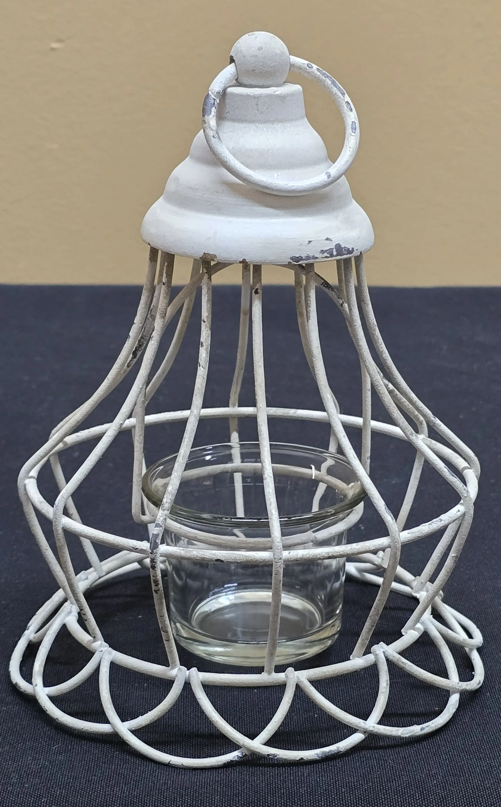 White Metal Candle Holder