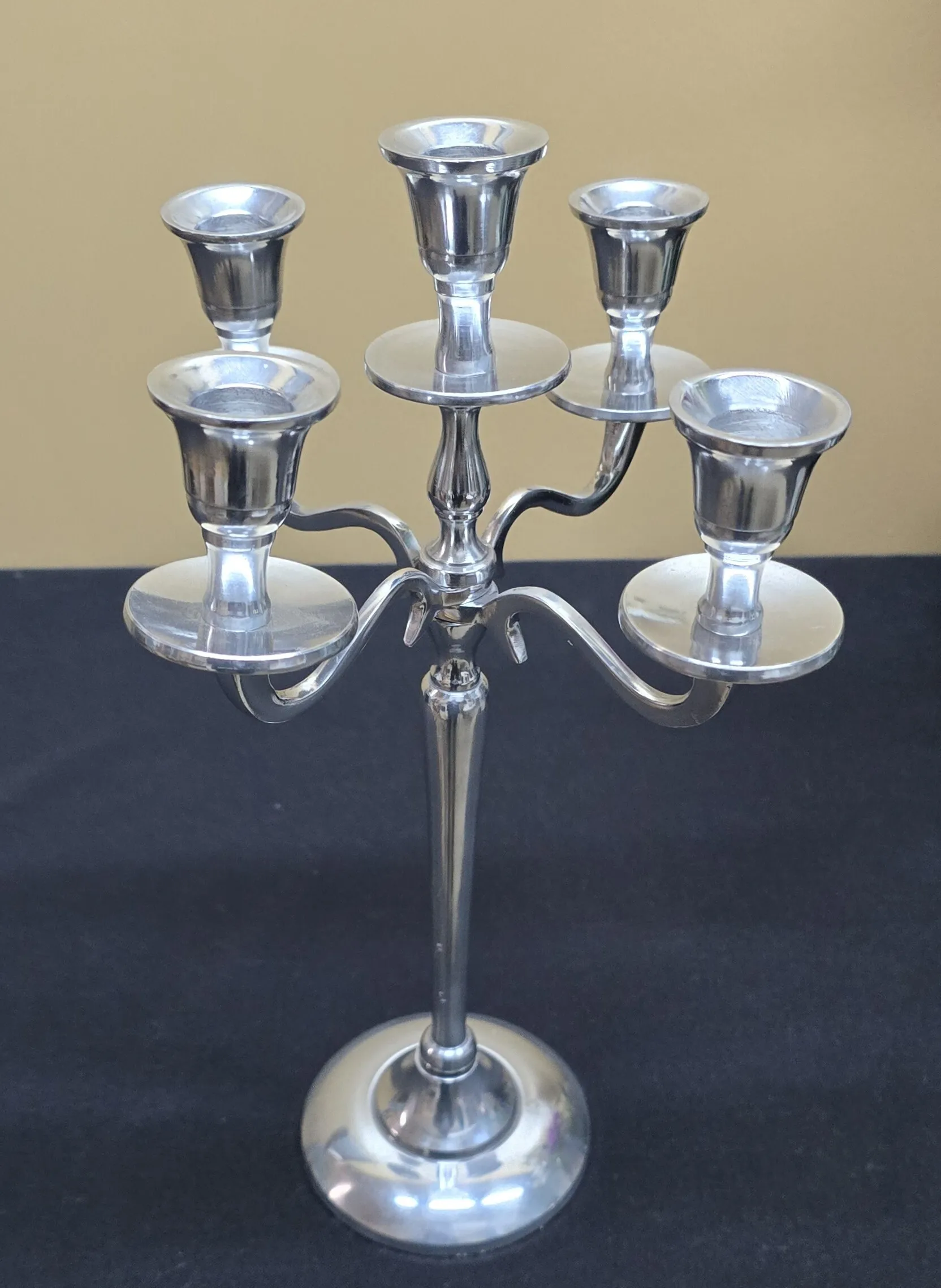 Candelabra 5 Candles 7 x 14 inch silver