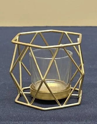 Gold Geometric Votive 3 inch