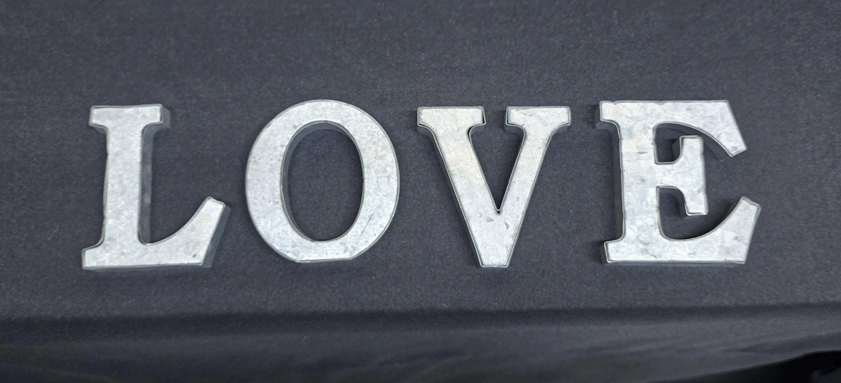 Galvanized LOVE Letters 4 inch