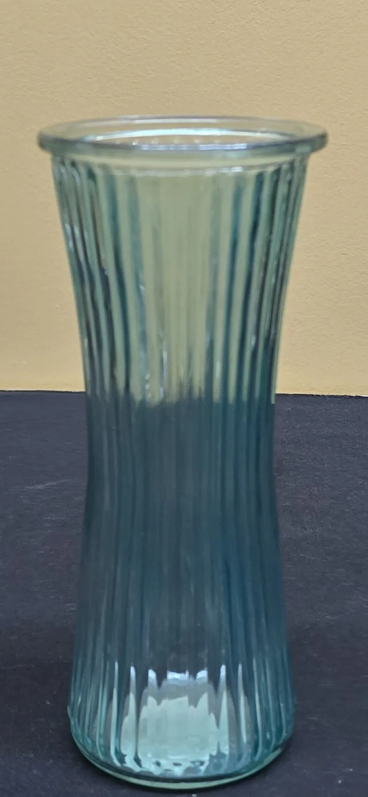 Glass Ridged Vase 8.5 inch