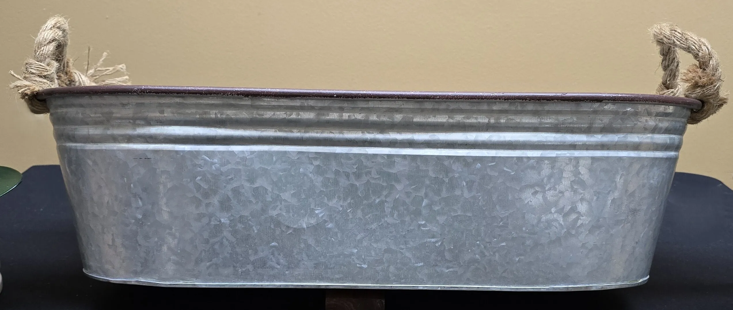 Galvanized Bucket with Rope Handles