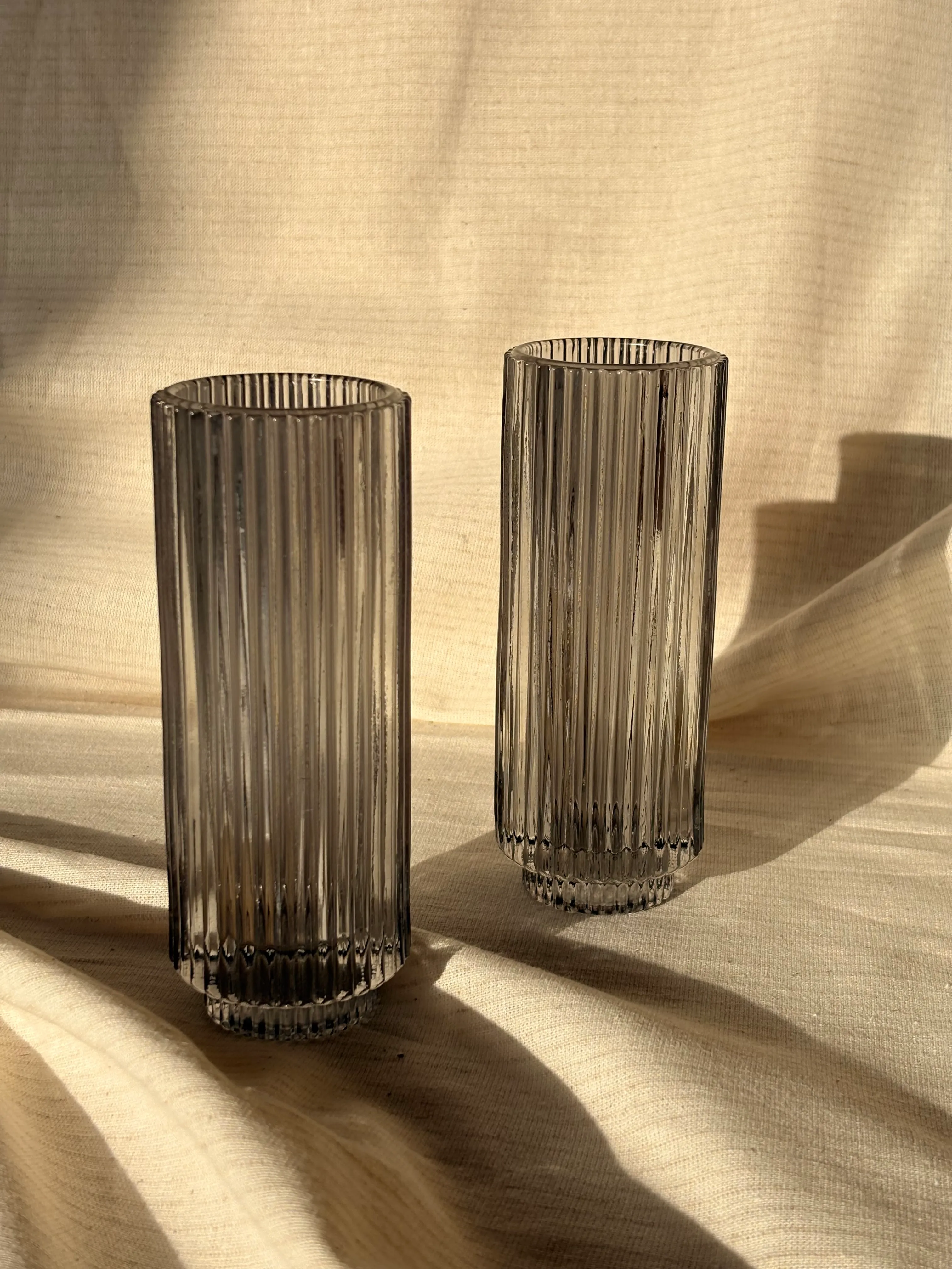 Theelichthouder Hoog Gestreept