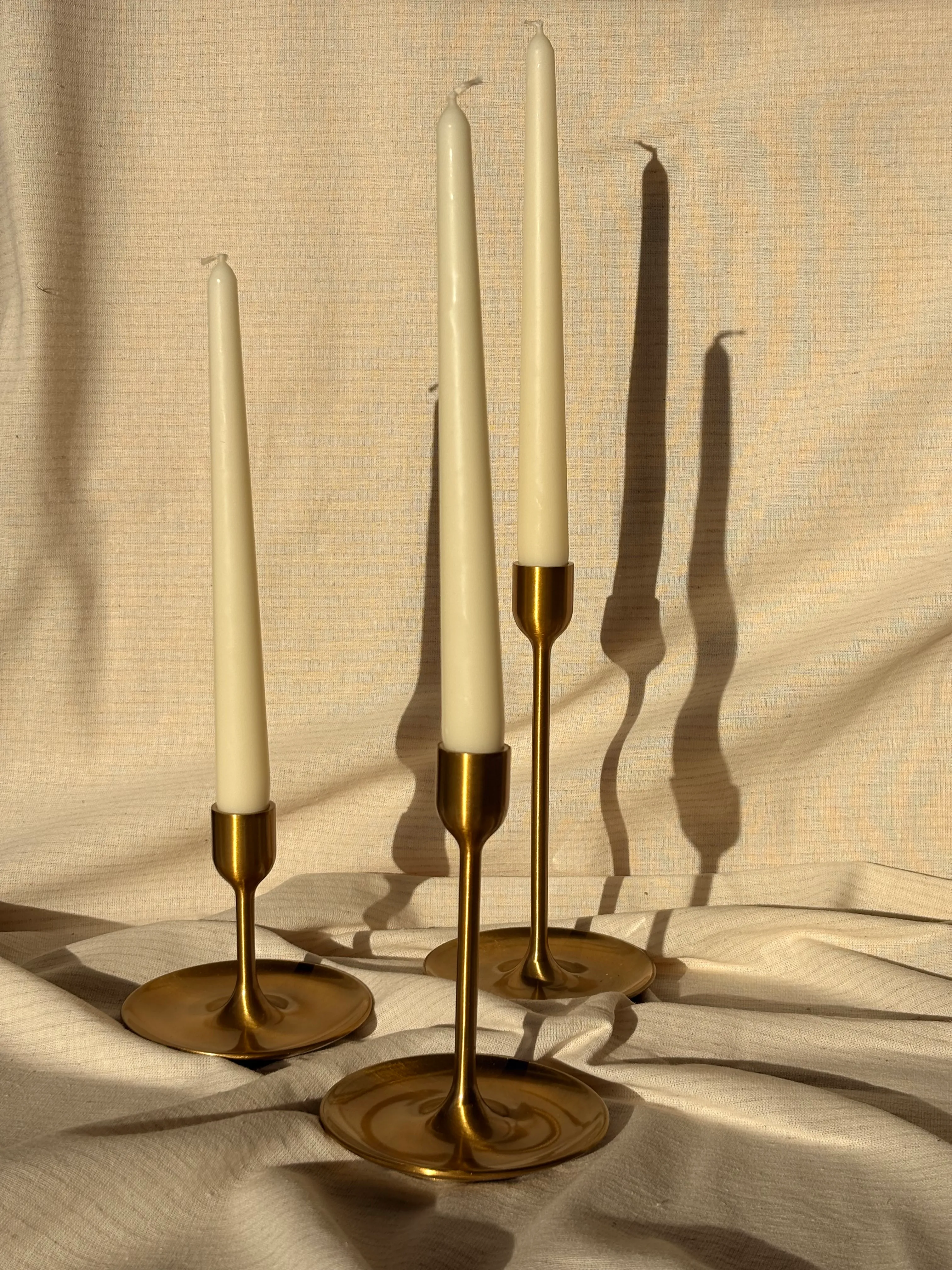 Set 3 gouden kandelaars