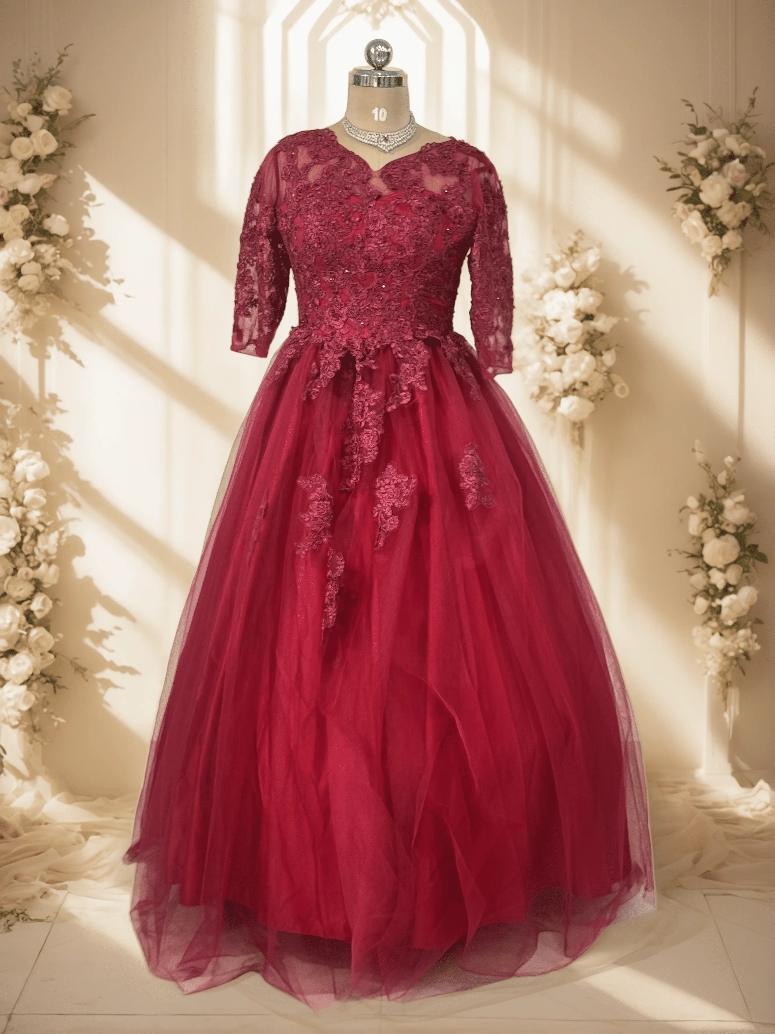 Cherry Red Bridal Gown - G31