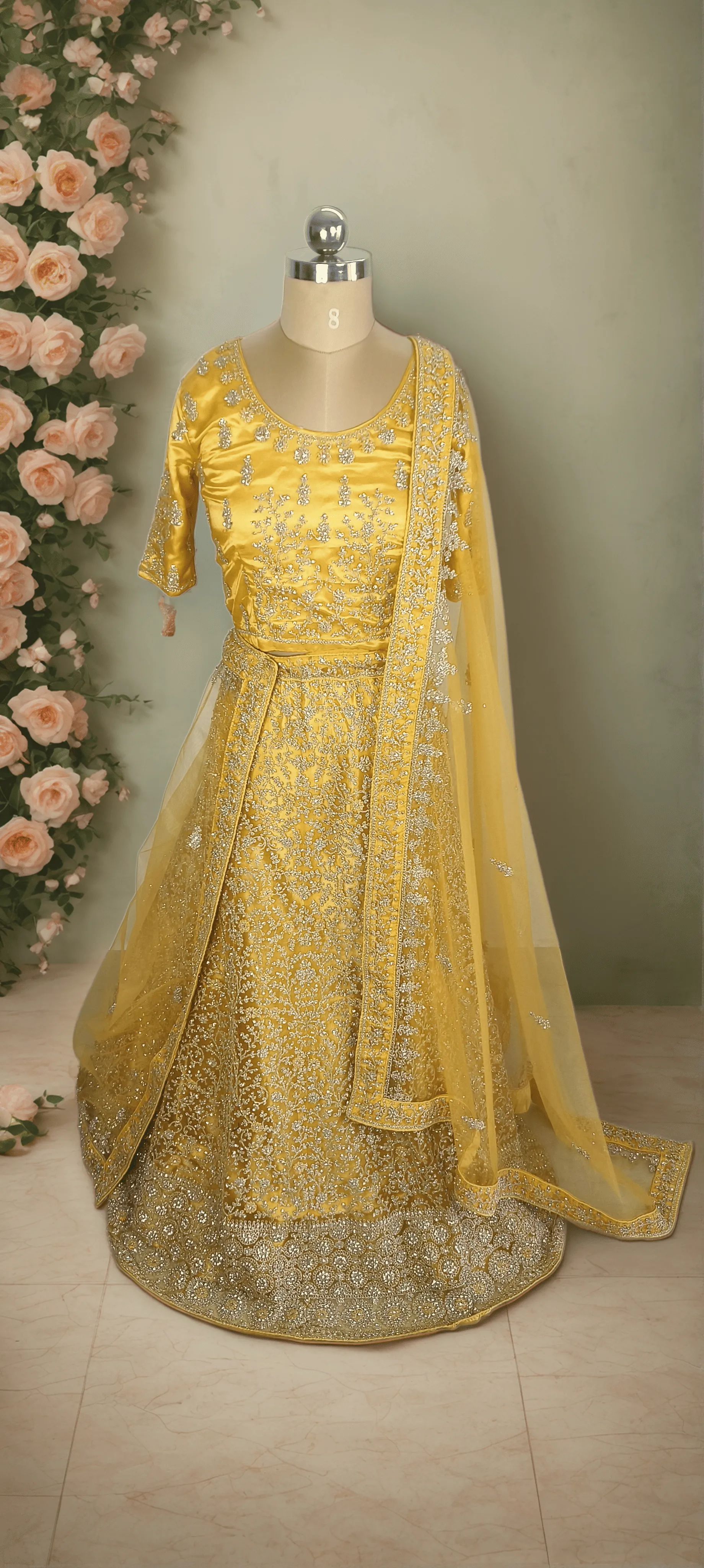 Labh Yellow Lehenga - L0040 , BUL