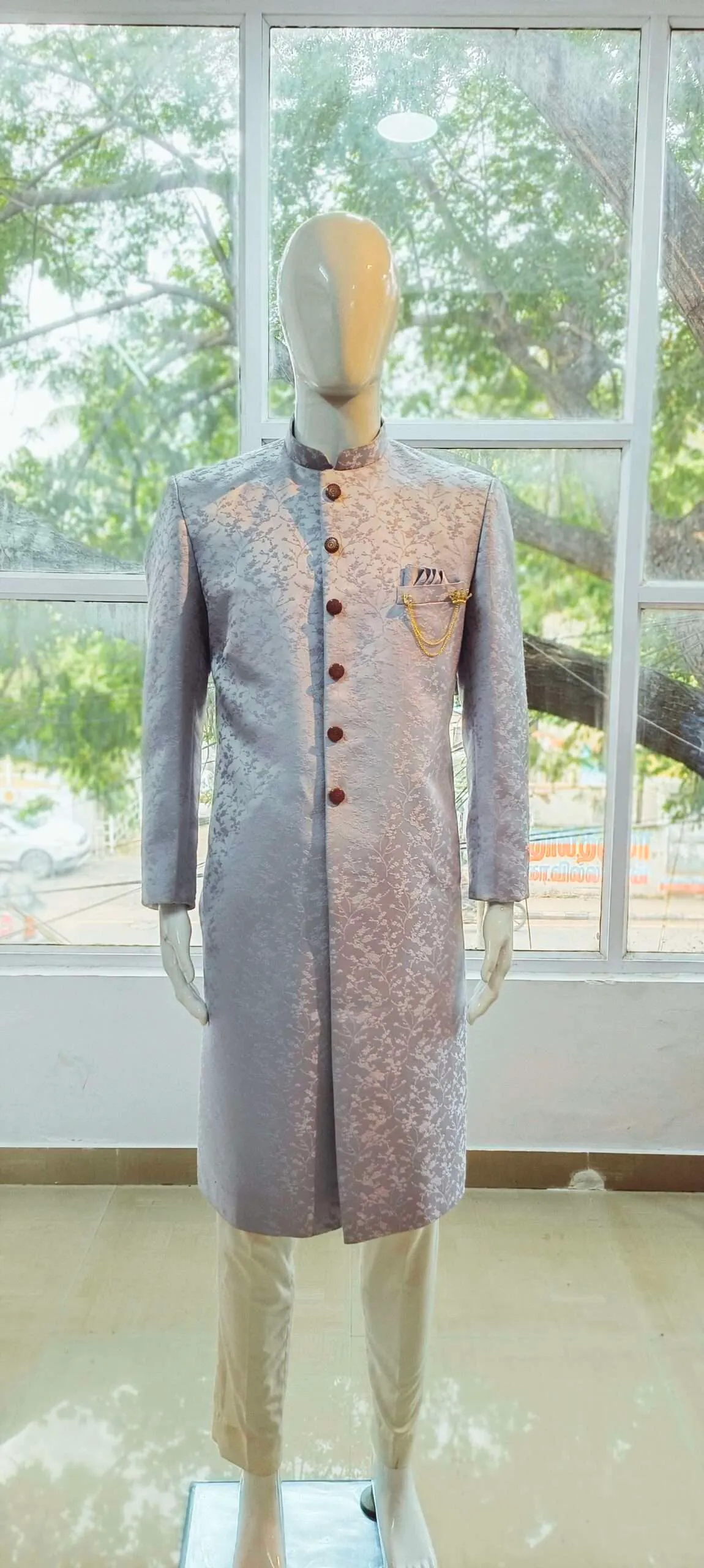Lavender Floral Sherwani