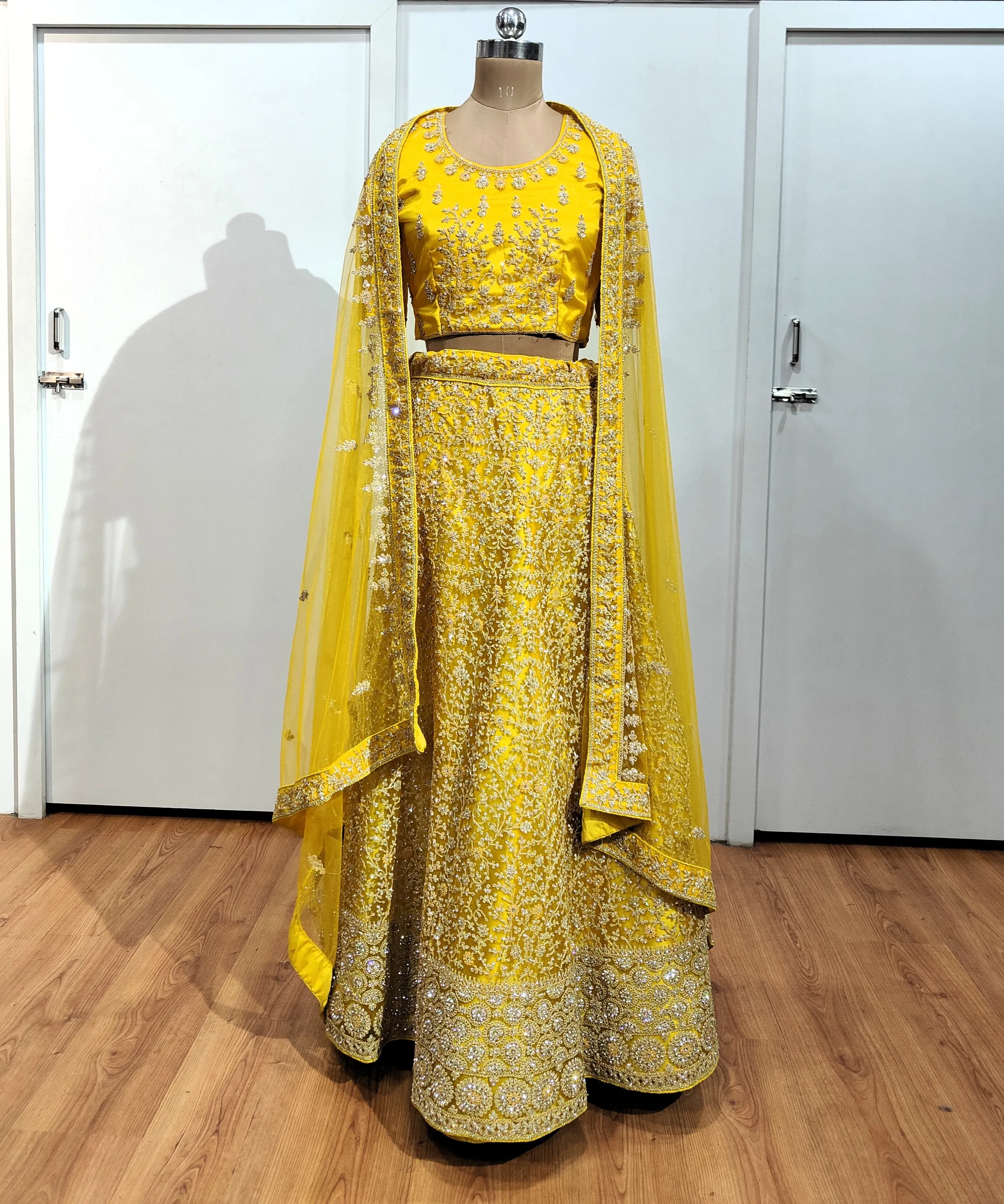 Yellow Roshan Bridal Lehenga - L6038 , BUL