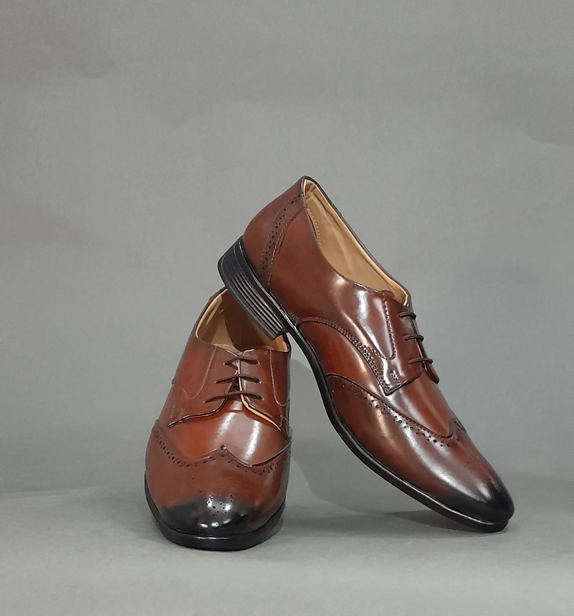 Brown Designer Glossy Shoes - S4