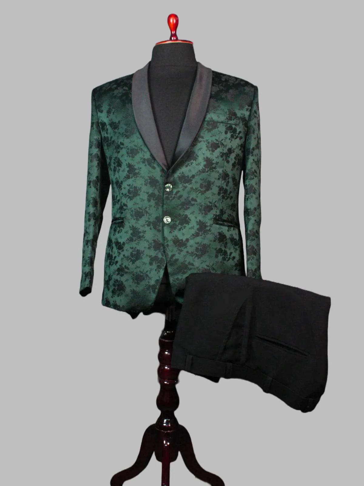 Bright Green Floral Tuxedo