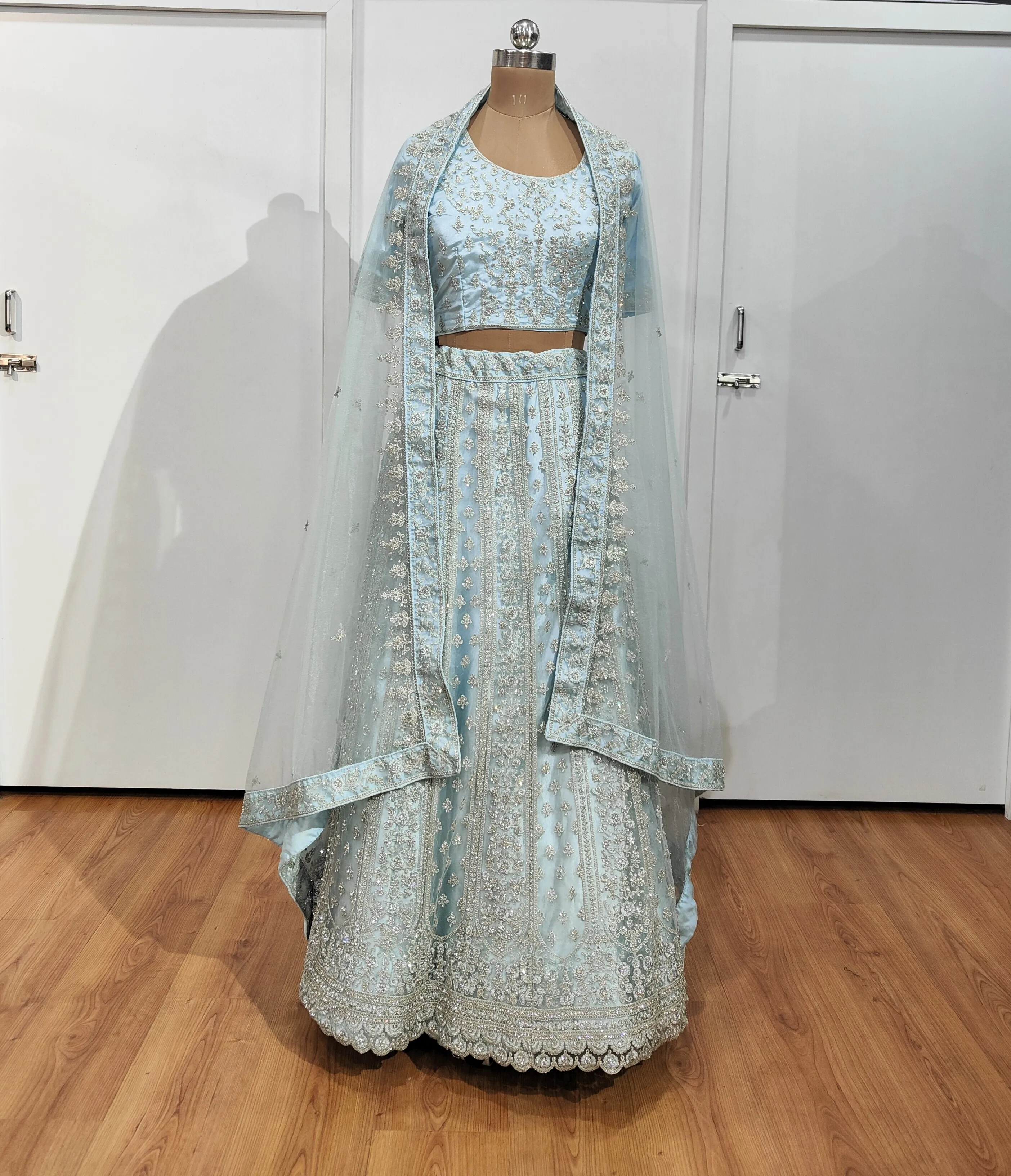 Hunter Ice Blue Lehenga - L6026 , L0028 , BUL