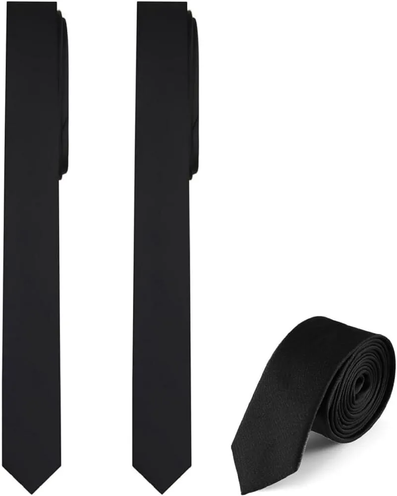Black Solid Slim Tie