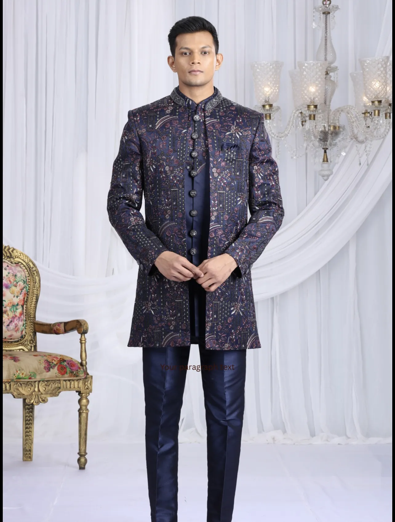 Imperial Navy Double Layered Sherwani