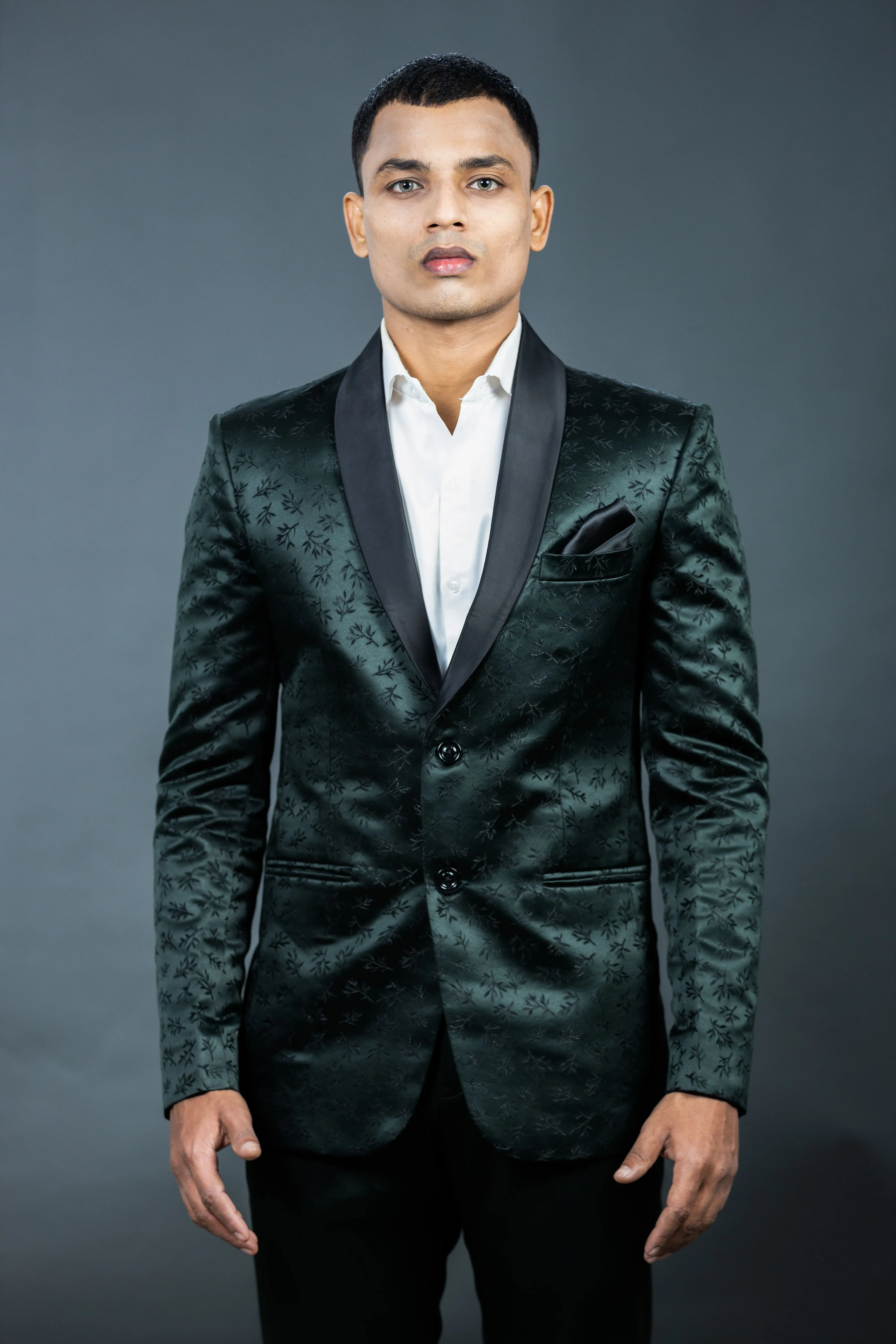 Green Printed Tuxedo