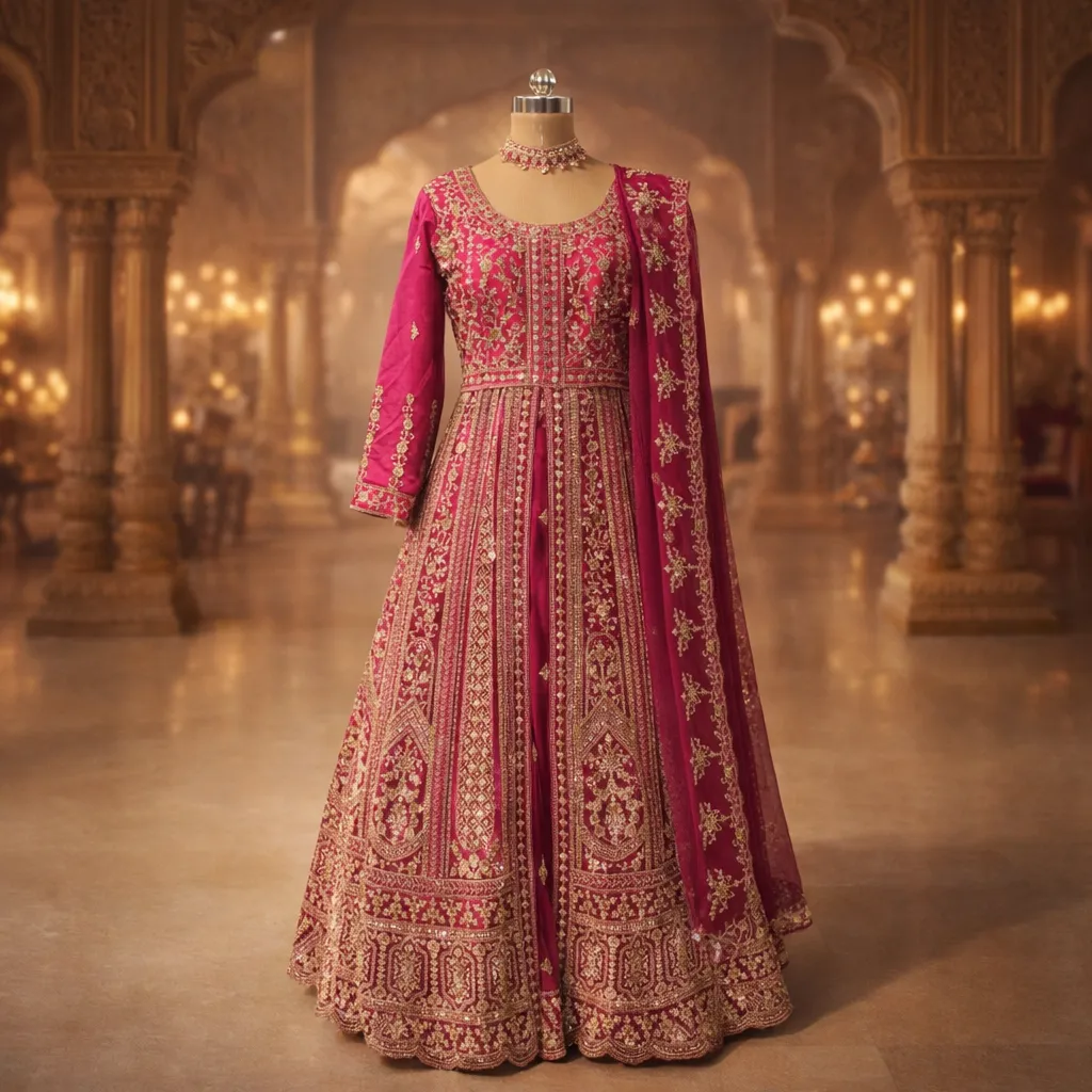 Pink Indo Western bridal Lehenga - BML - L6081 - L0106 