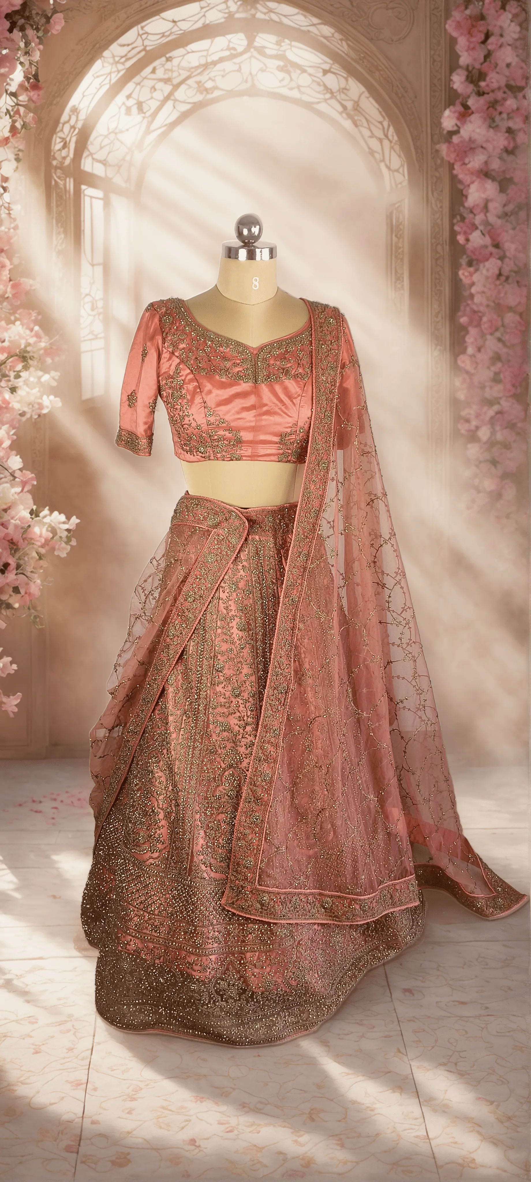 Labh Orange Lehenga - L0034 , GRW