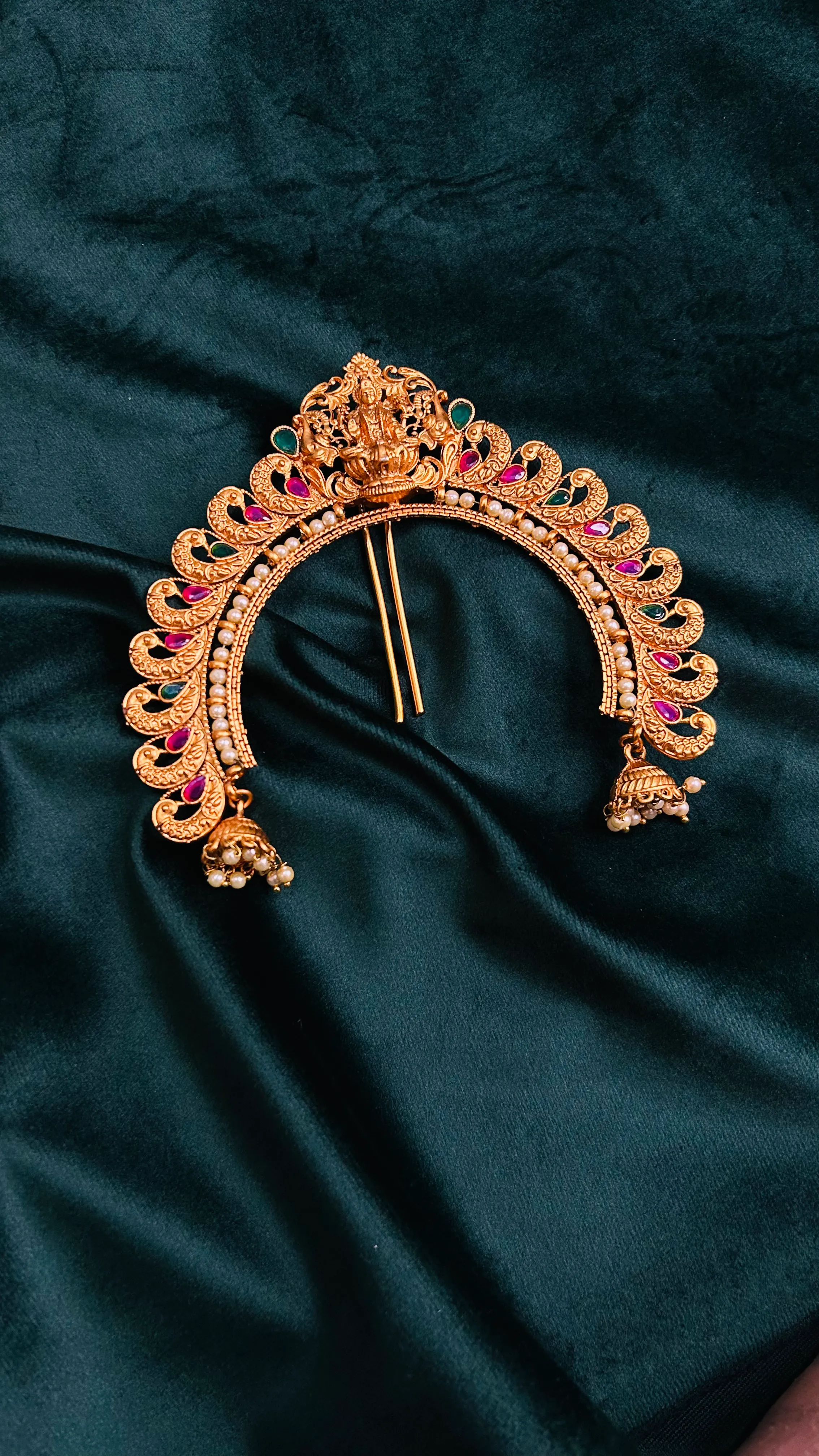 Red and Green Lakshmi Hair Arch - TP0010