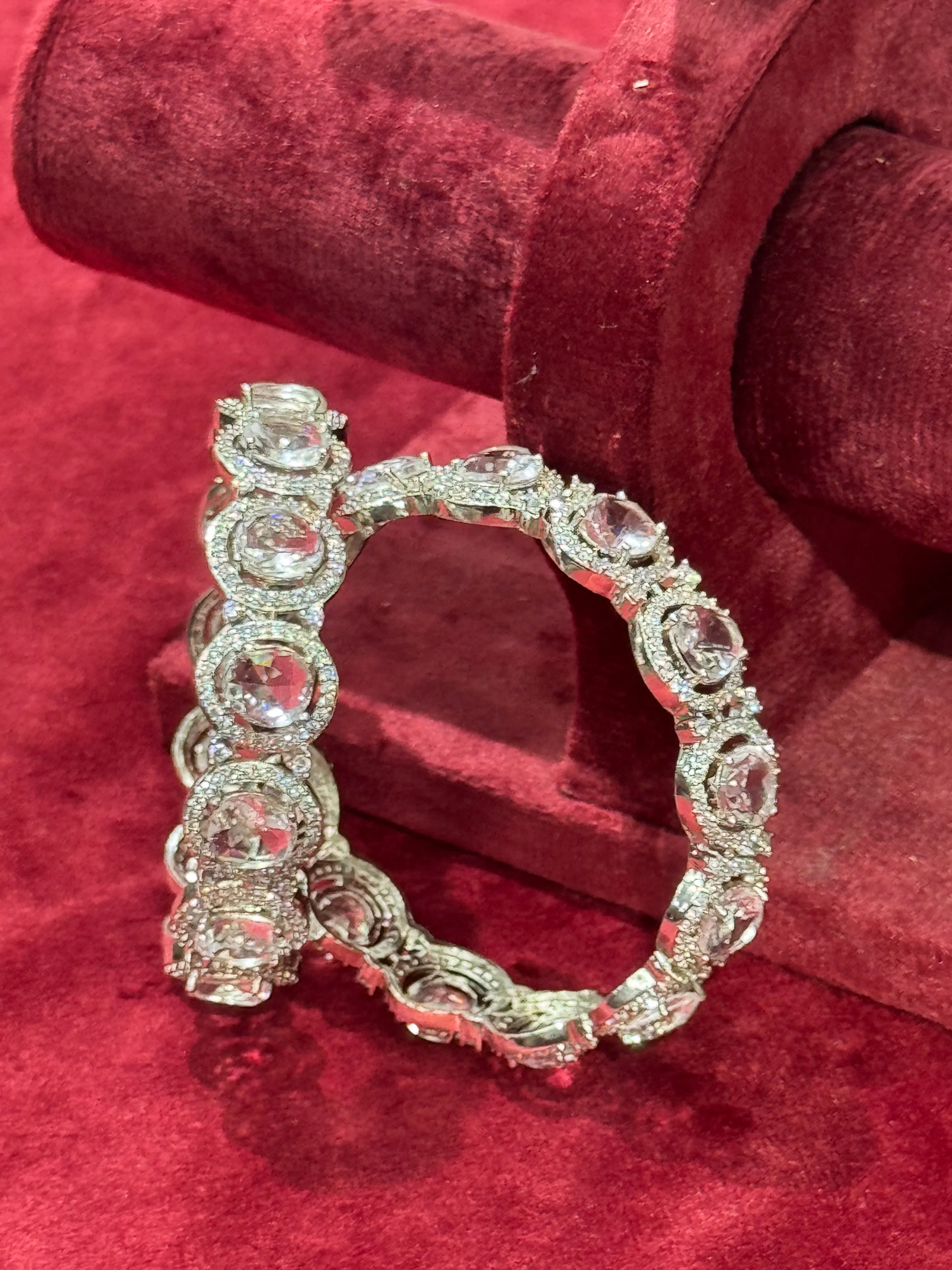 White Stone Simple AD Bangles - 2.6 - D0029