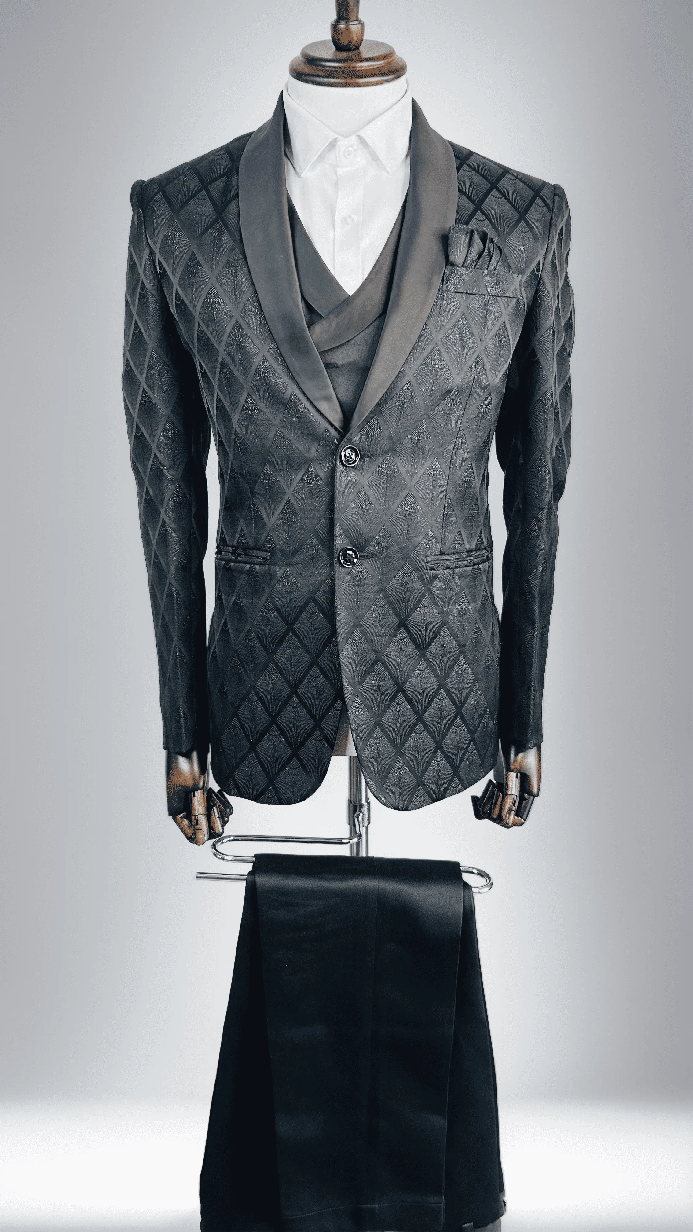 Black Diamond Printed Tuxedo - WES