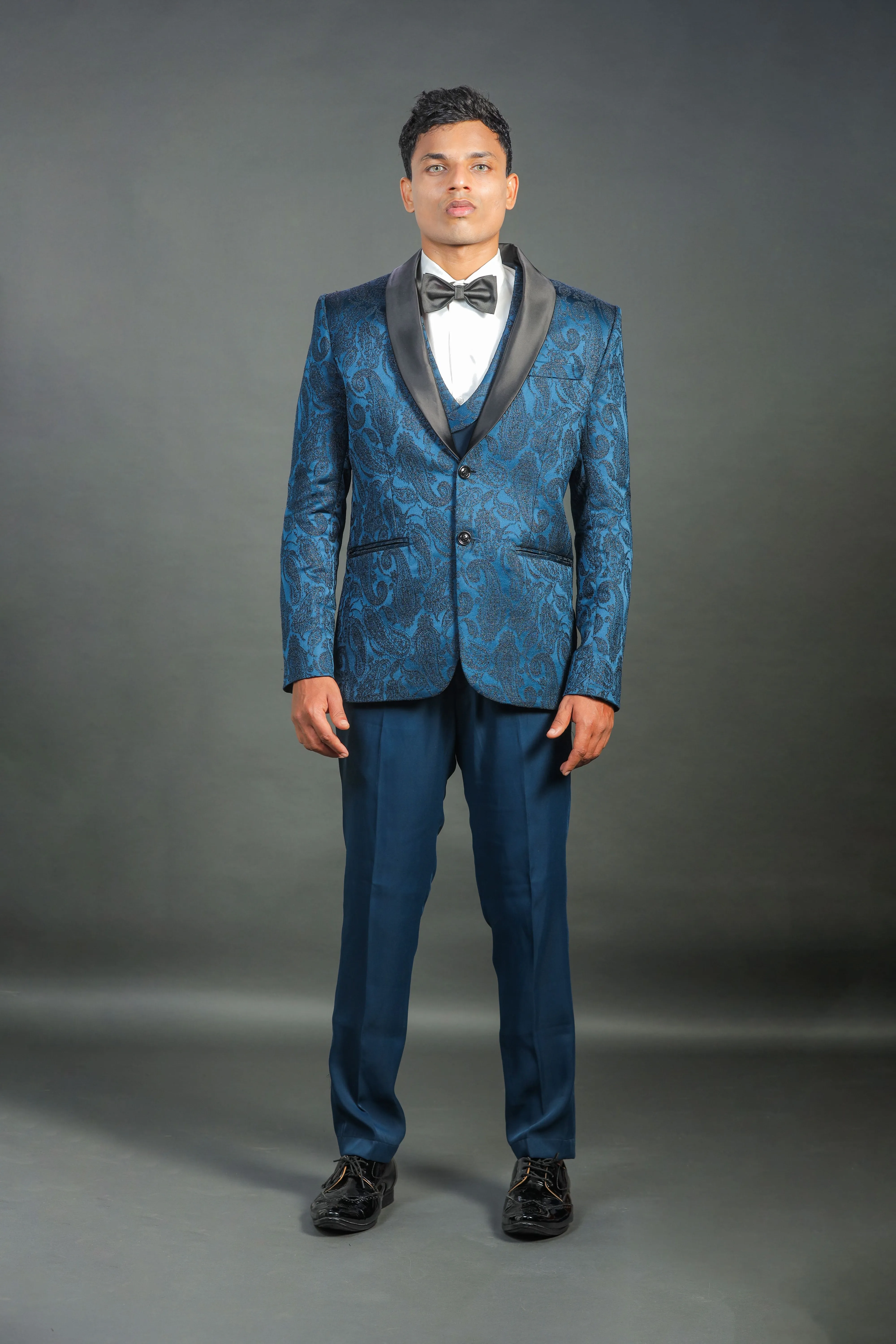 Peacock Blue Shimmer Tuxedo - WES