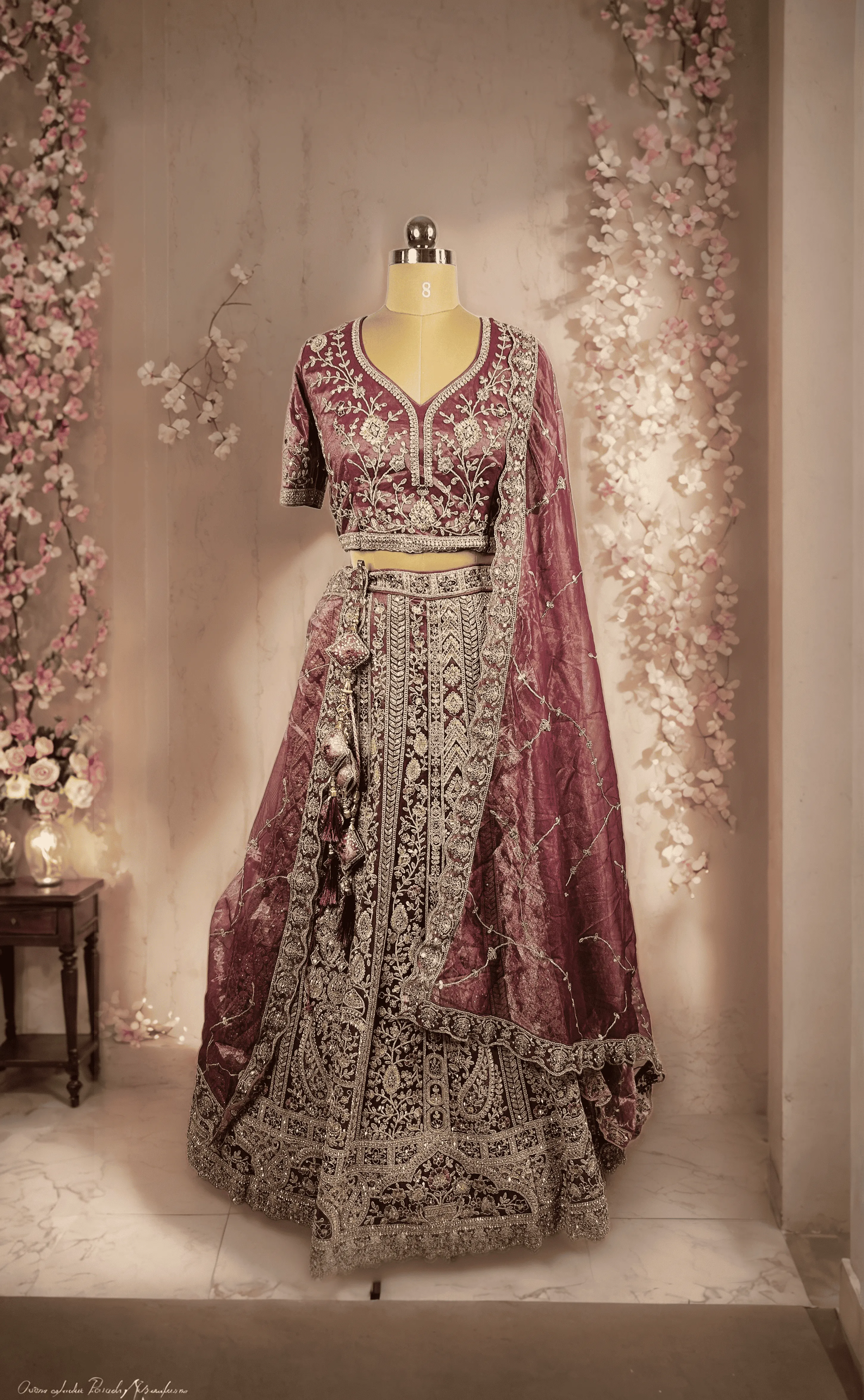 Pink Zardozi Bridal Lehenga - GRW L6031
