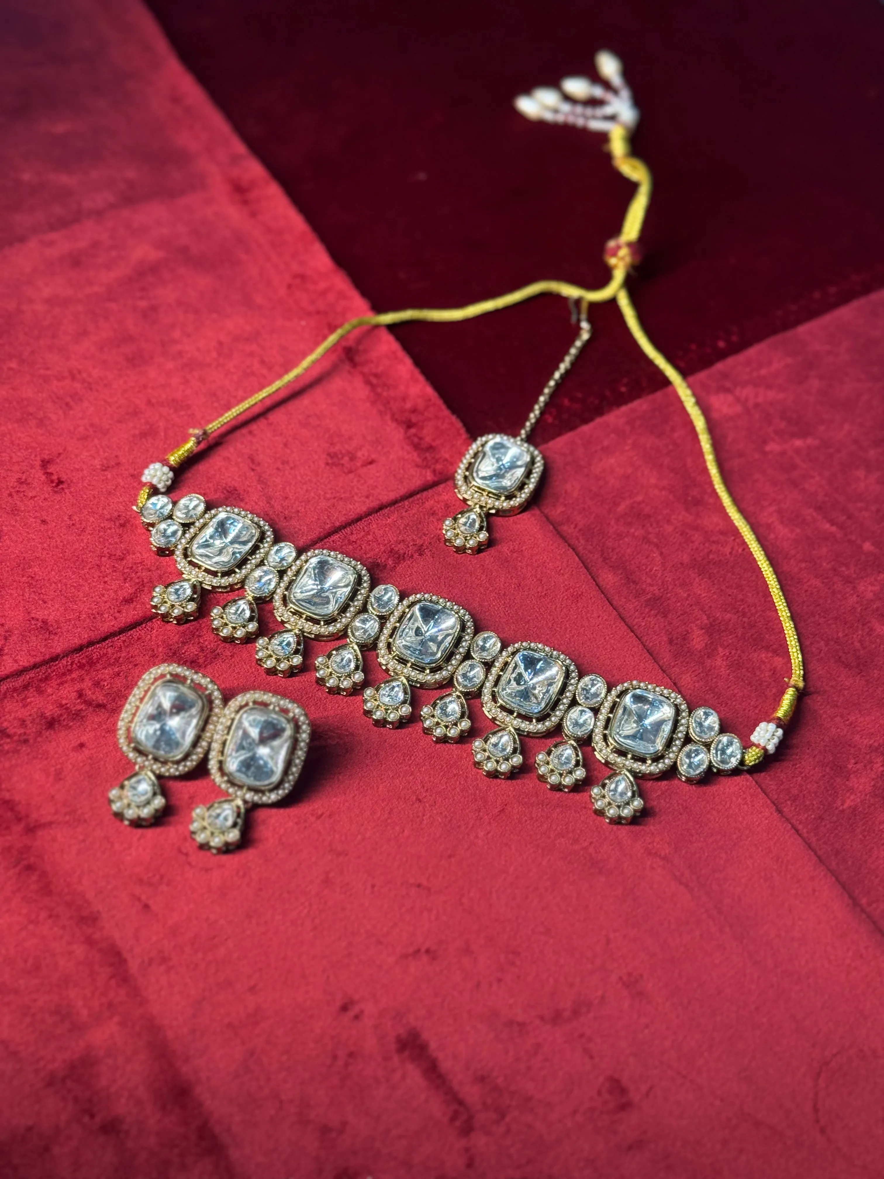 Golden Asmina Kundan Jewellery - K0016