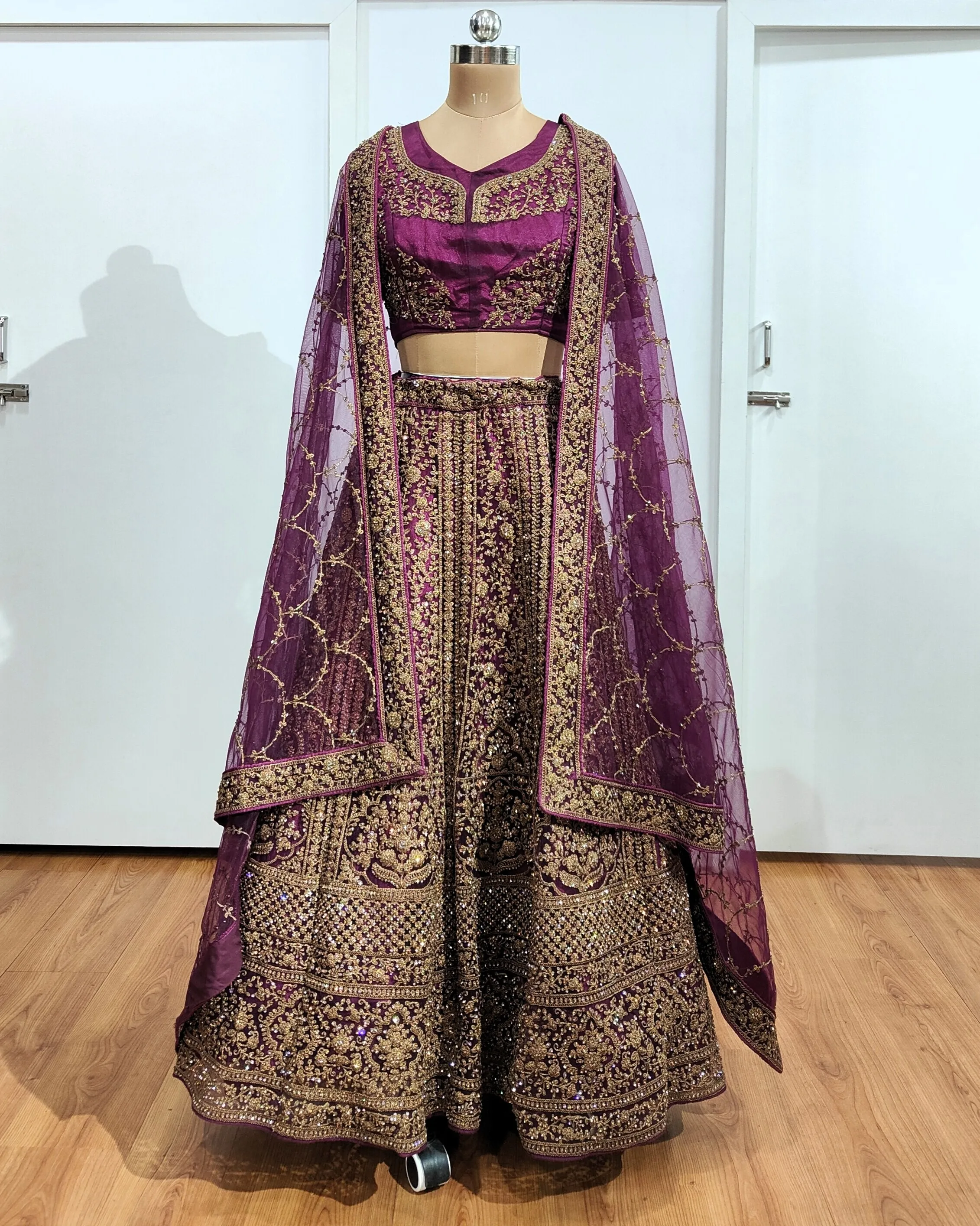 Labh Wine Floral Lehenga - GRW- L5009,L0031,L5009