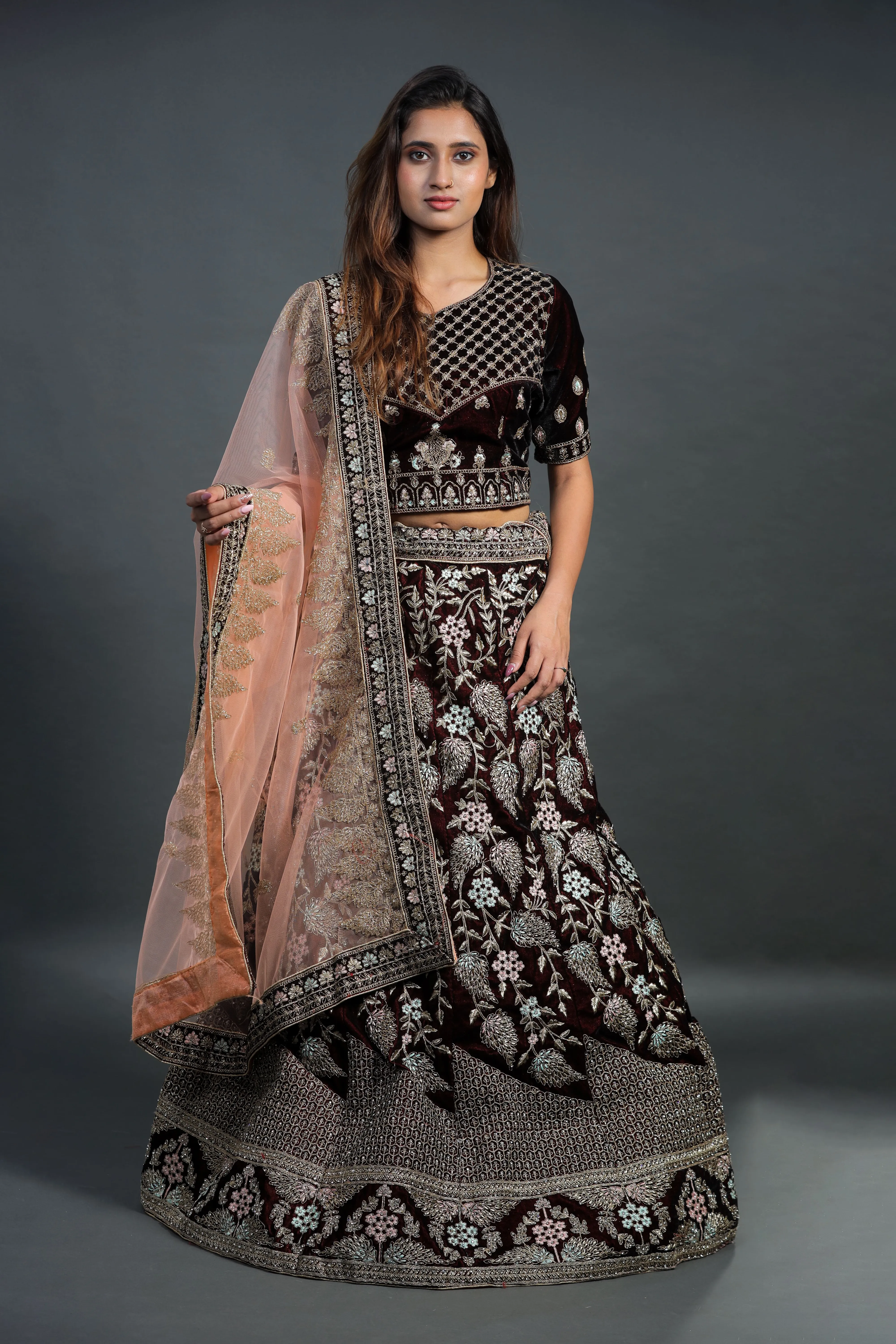 Vibrant Wine Bridal Lehenga - L6002, L0010, L0011 , GRW , BSL