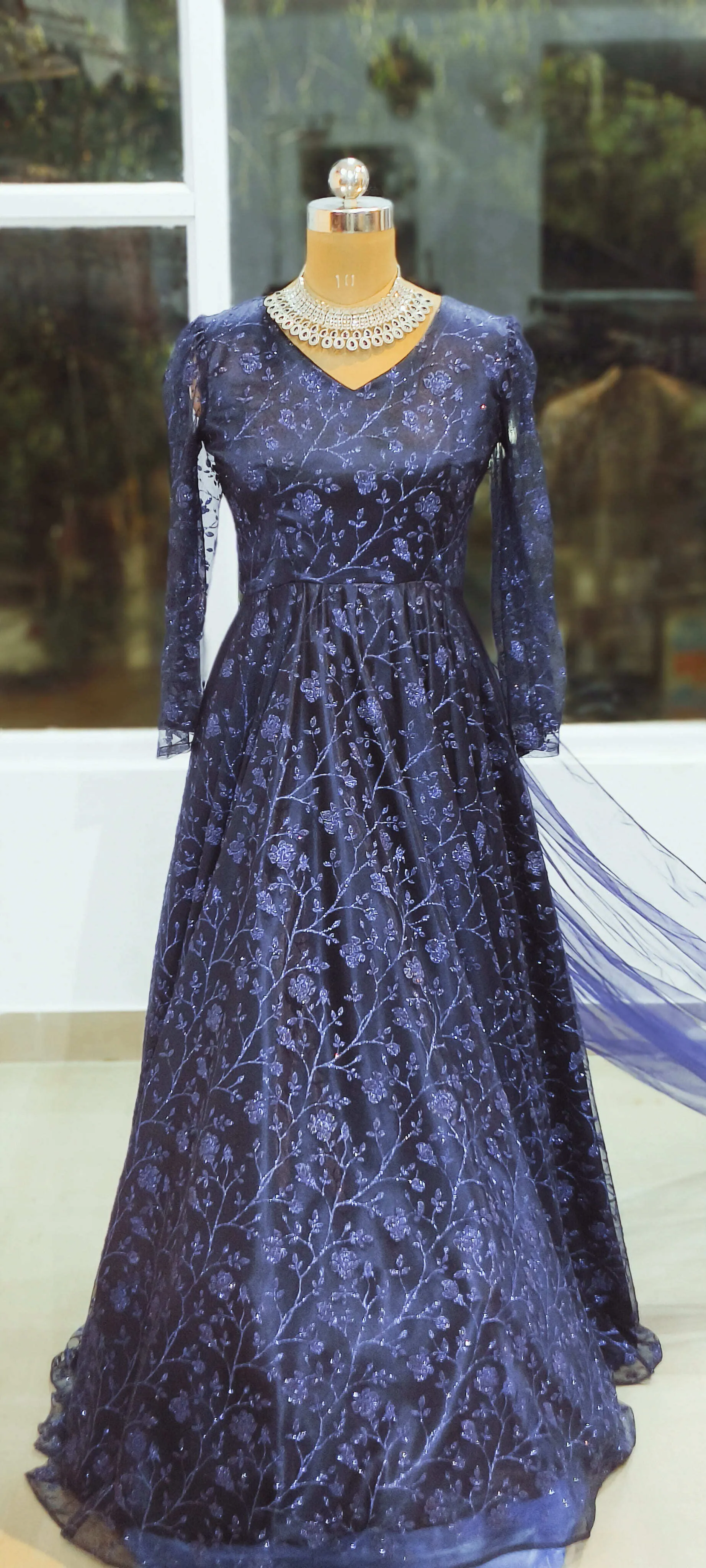 Royal Blue Full Sequins Gown