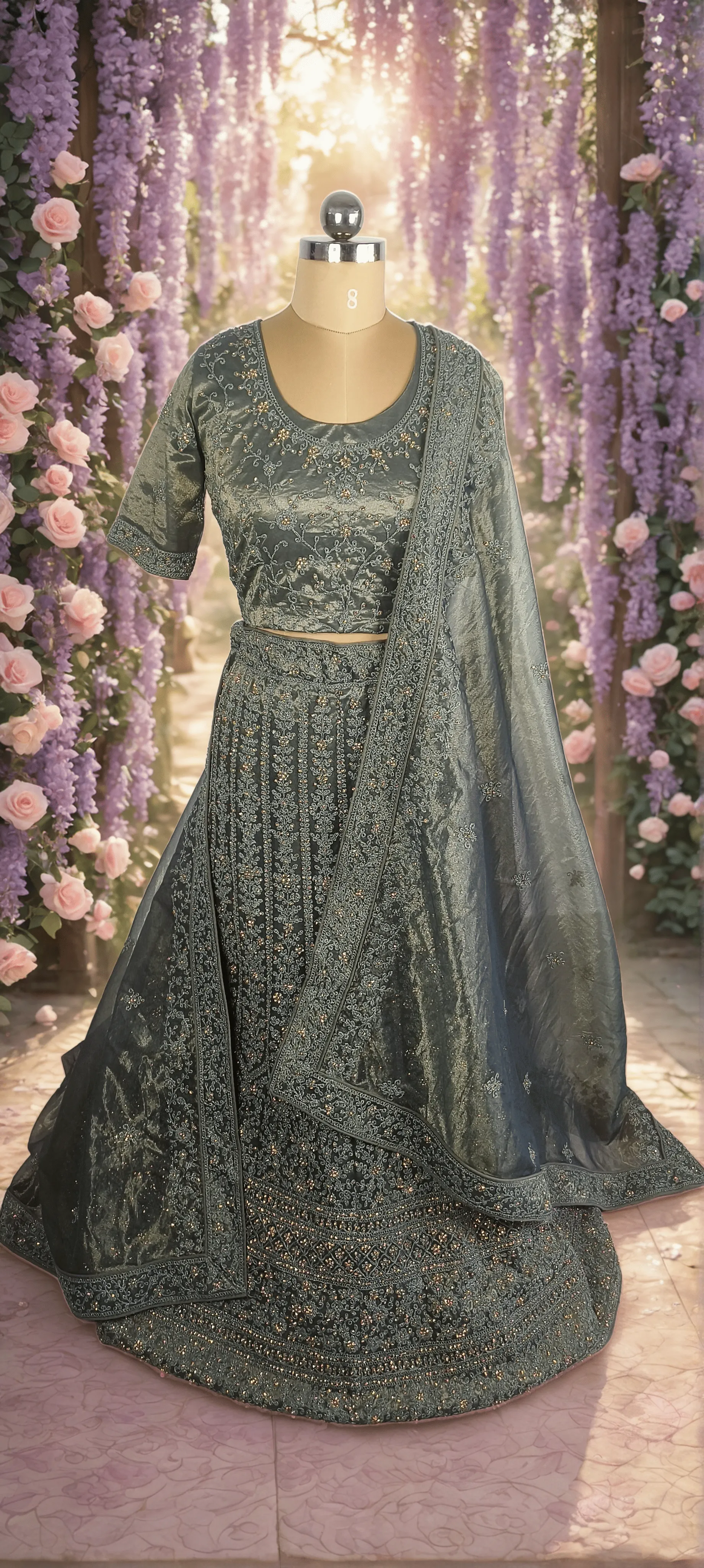 Labh Sea Green Bridal Lehenga - L0038 , GRW