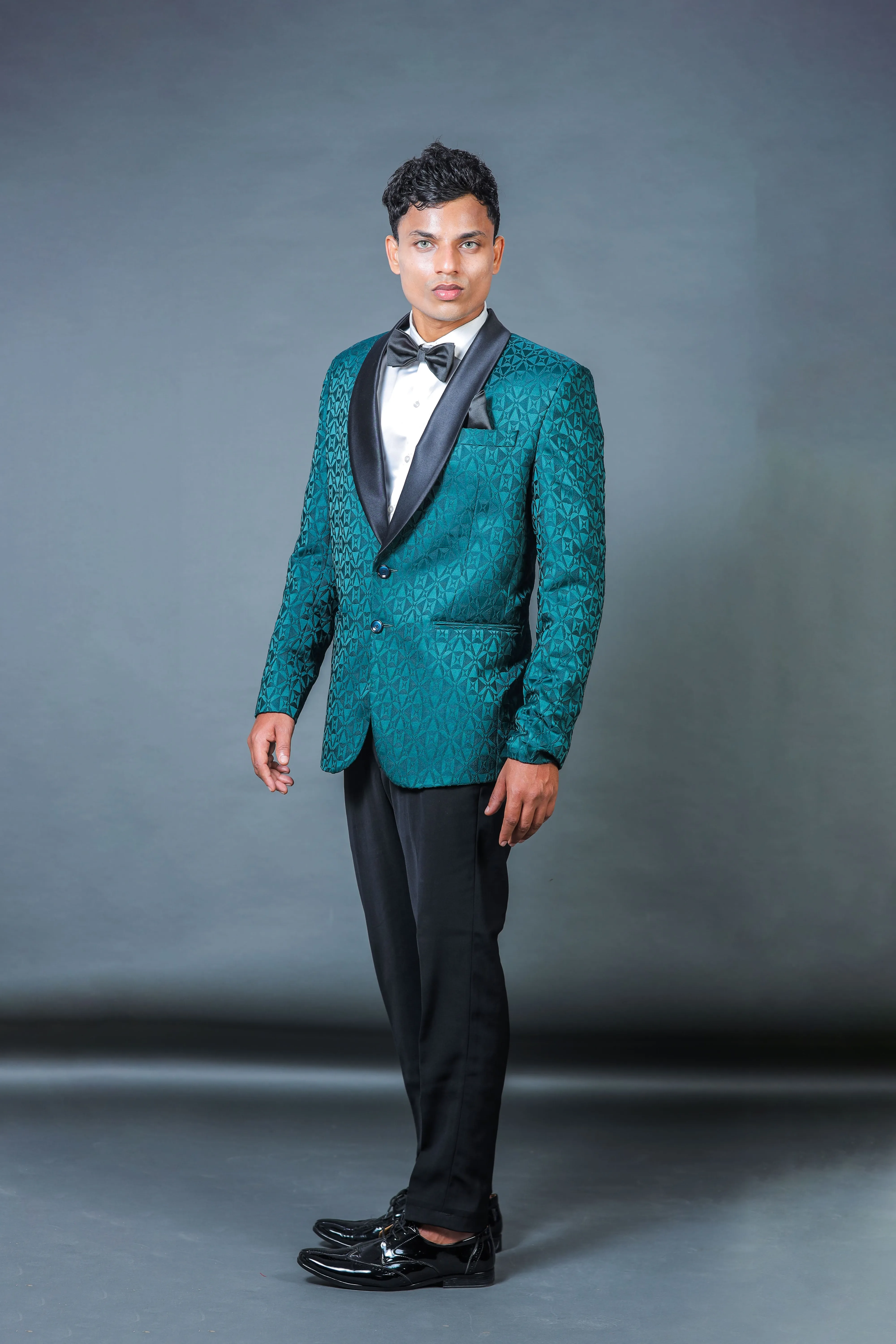 Bottle Green Jacquard Tuxedo