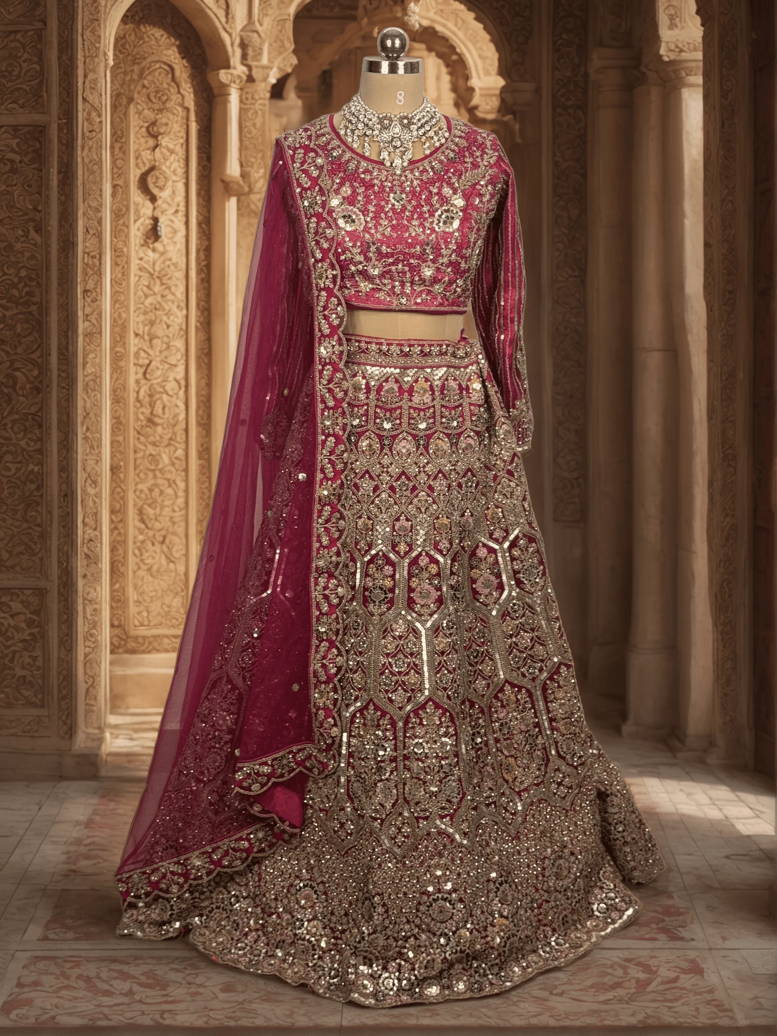 Blush Pink Wedding Bridal Lehenga - GRW