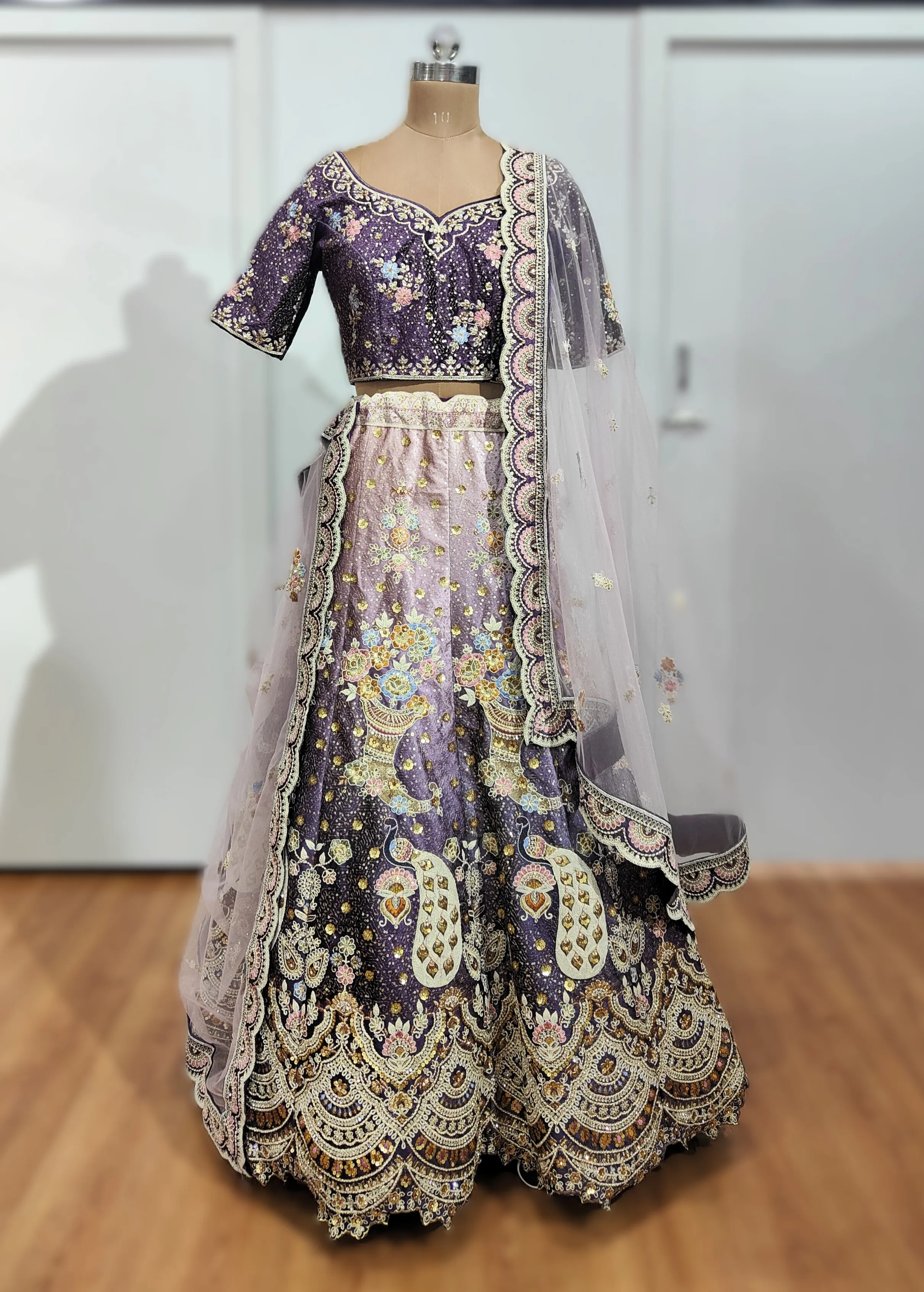 Lavender Veerzra  Bridal Lehenga - L6021, L6034, L5012 , GRW