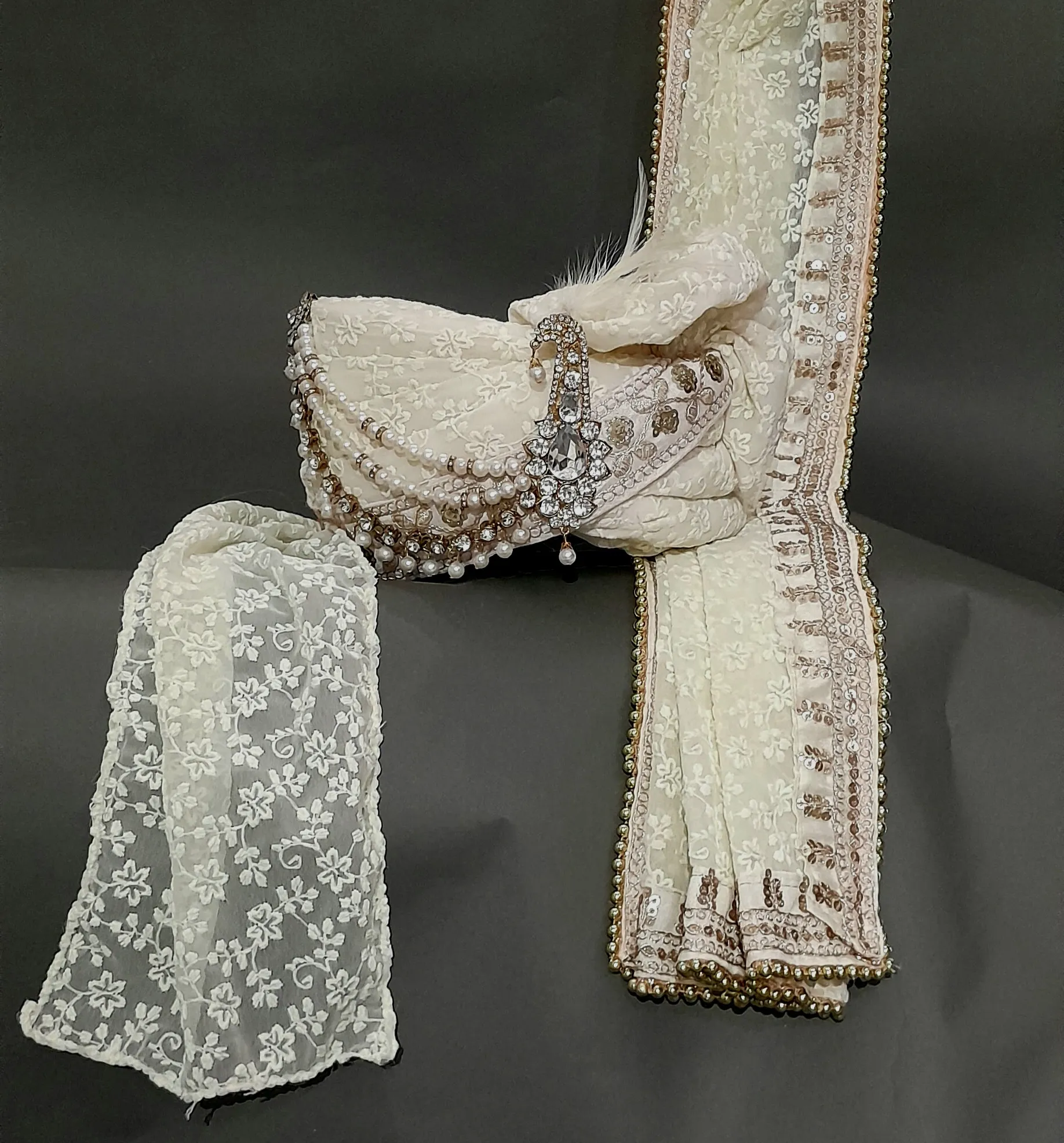 Light Golden Turban & Stole