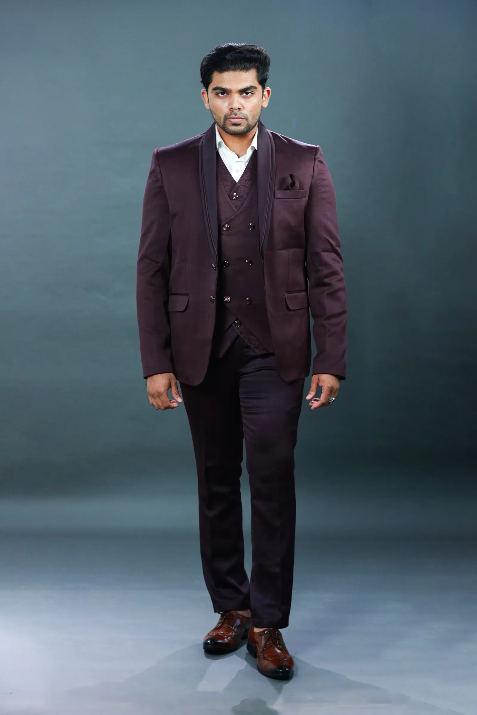 Wine 3 Piece Tuxedo - WES