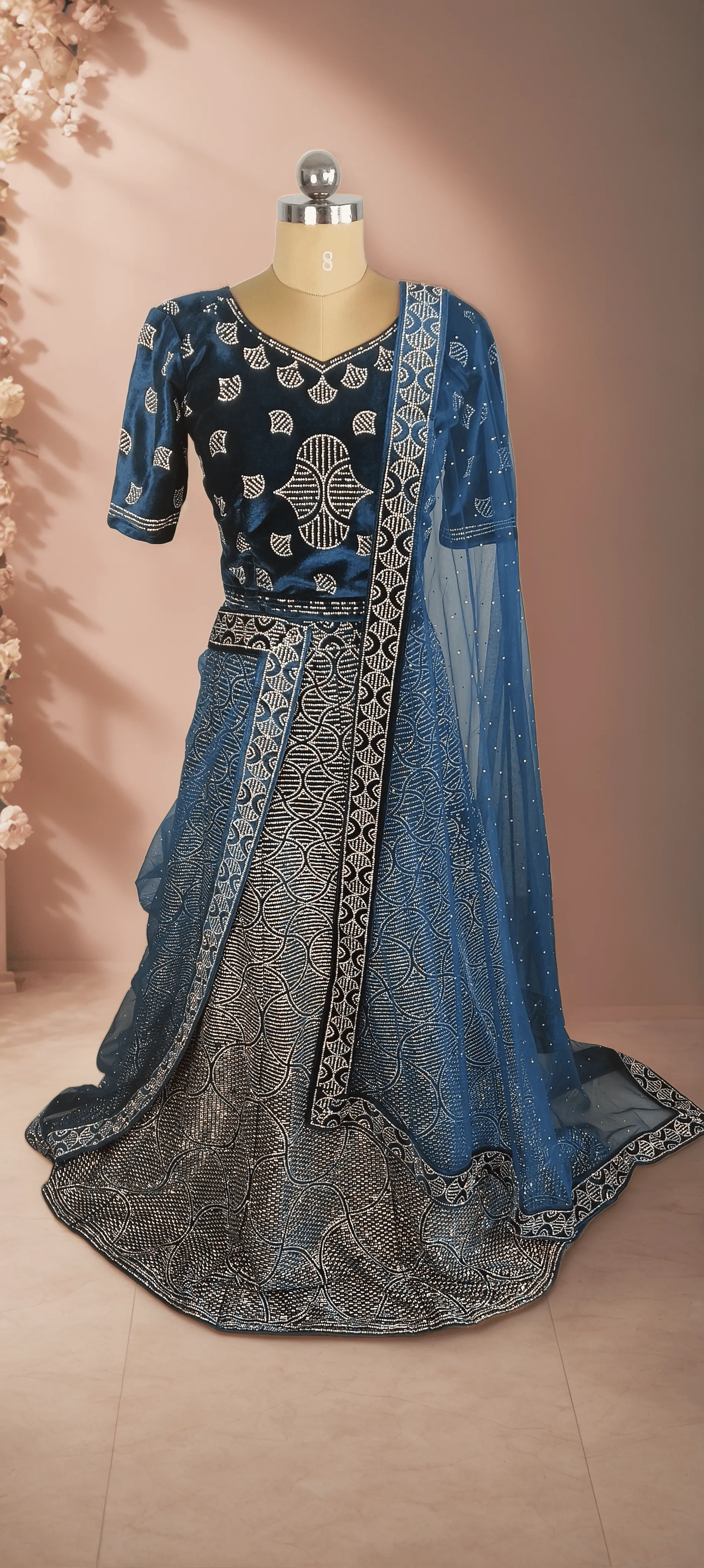 Rain And Shine Blue Lehenga - L0019 , GRW