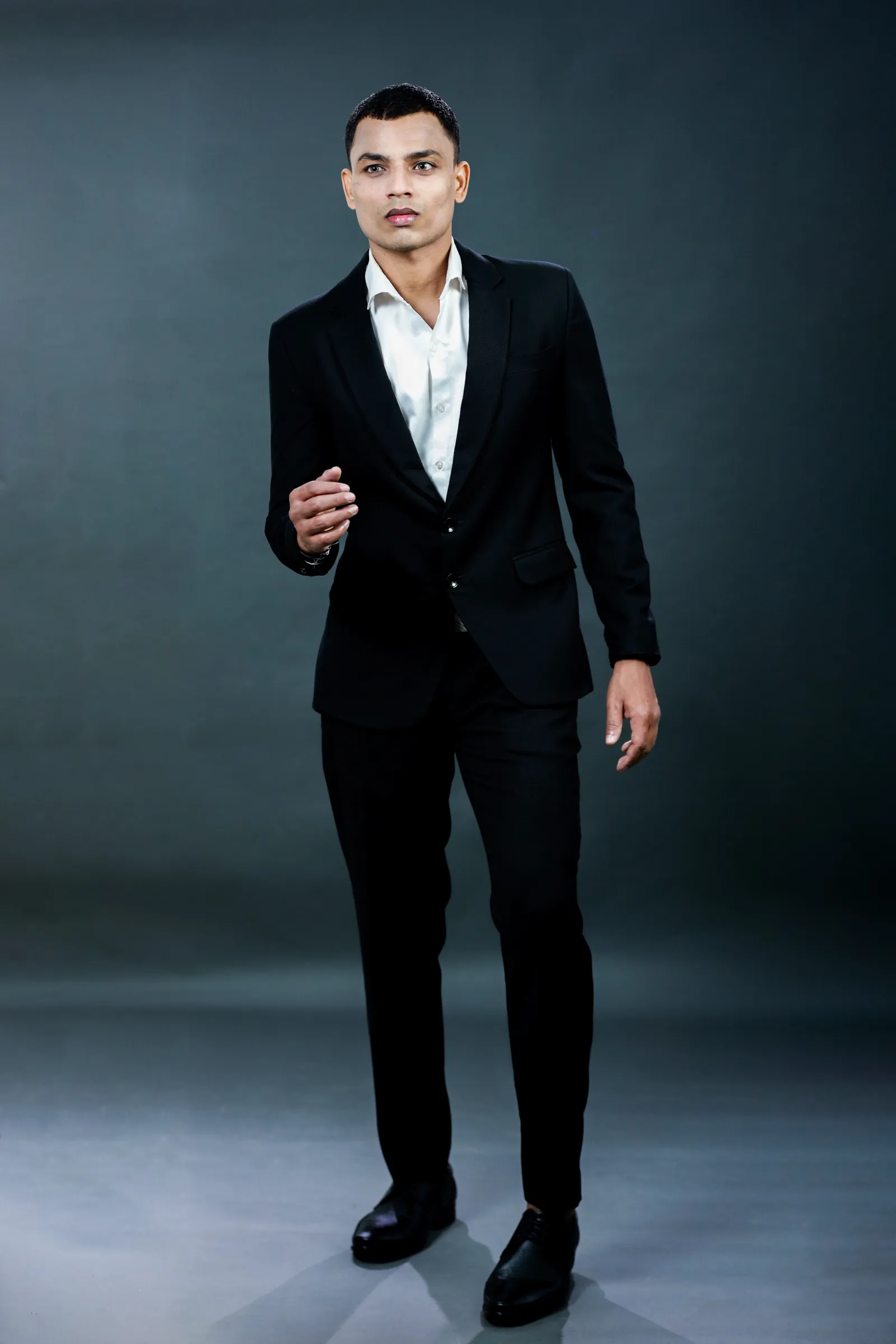 Black Dotted Italian Suit