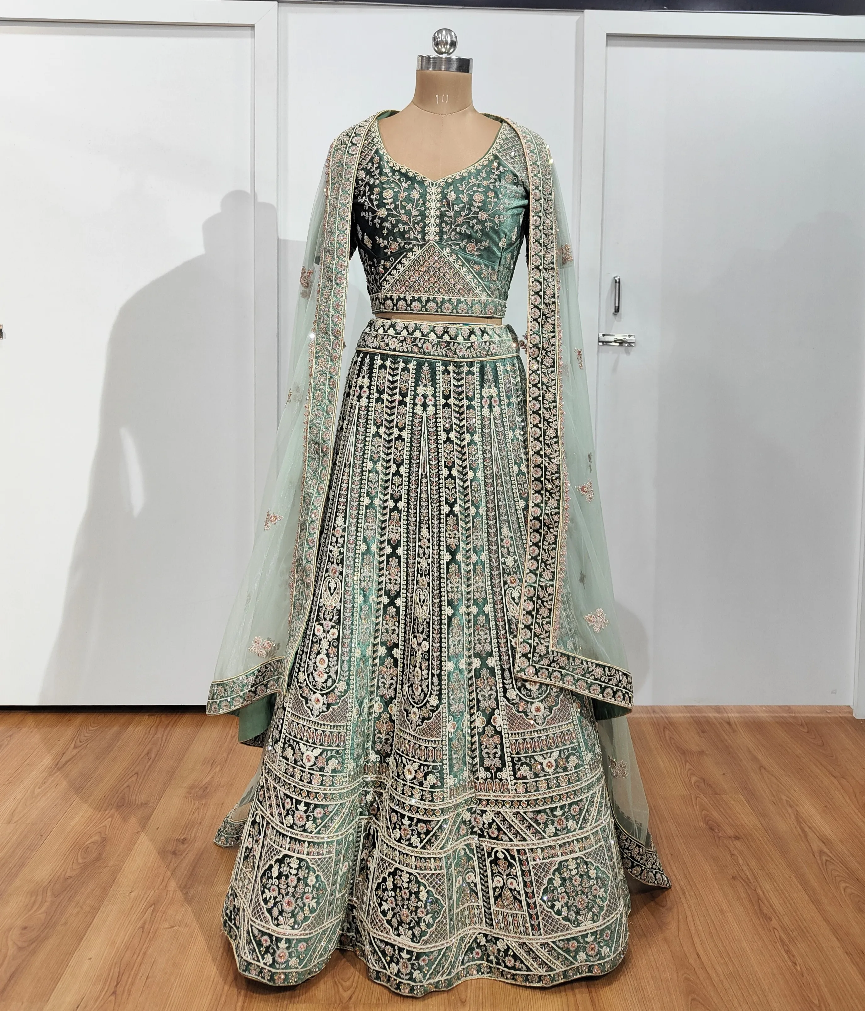 Pista Green  Bridal Lehenga - GRW - L6007