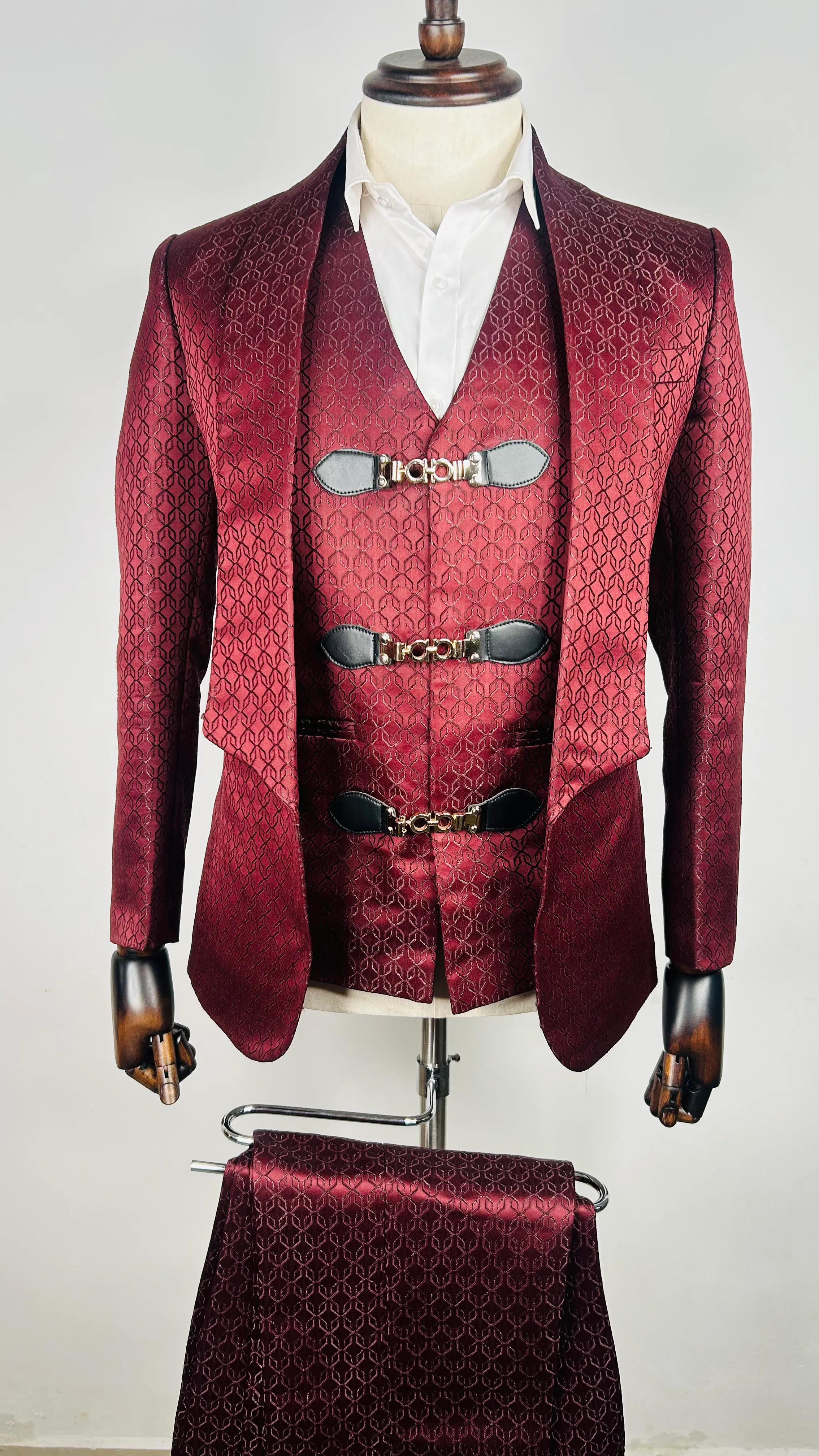 Maroon Long Lapel Tuxedo