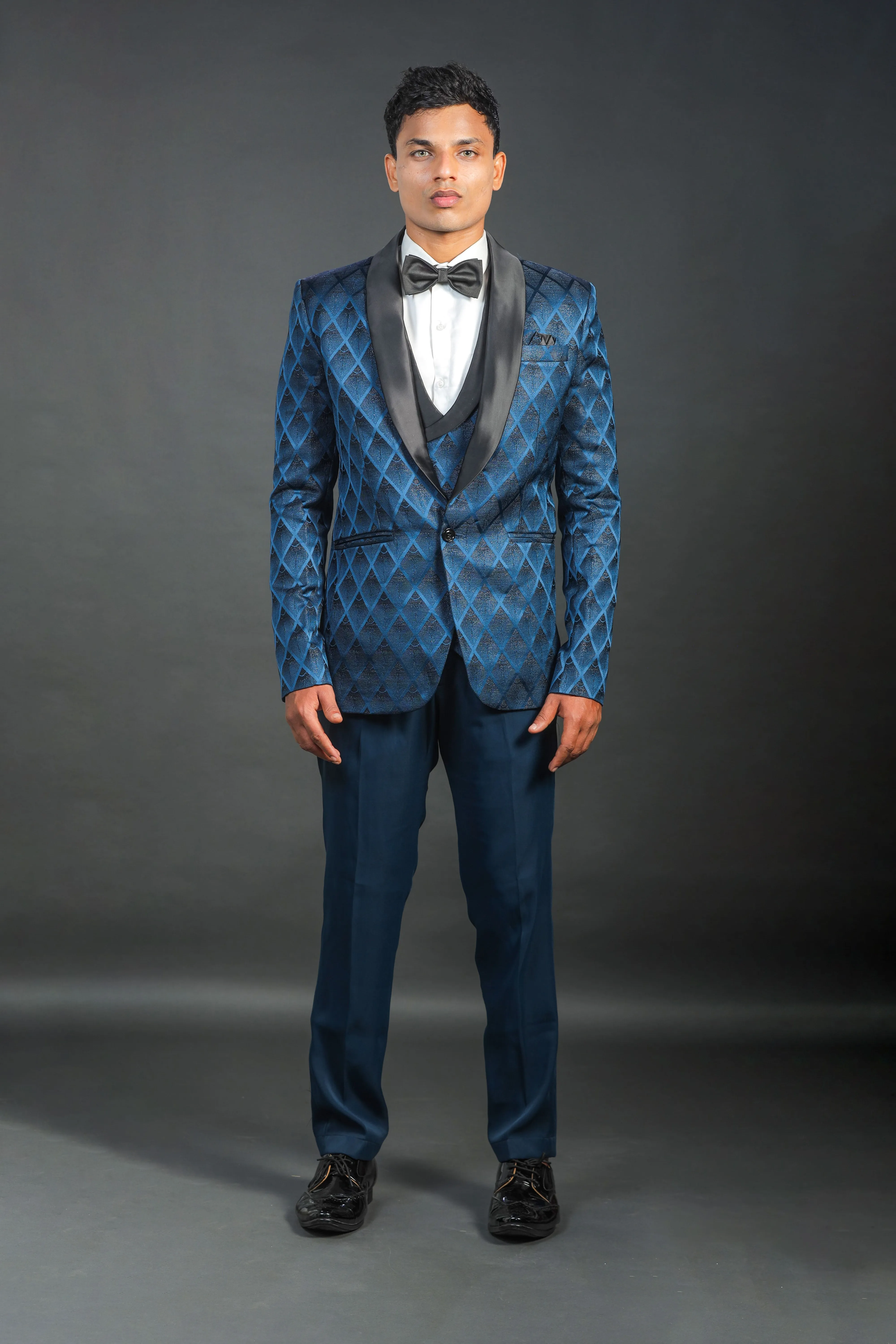 Peacock Blue Diamond Tuxedo - WES