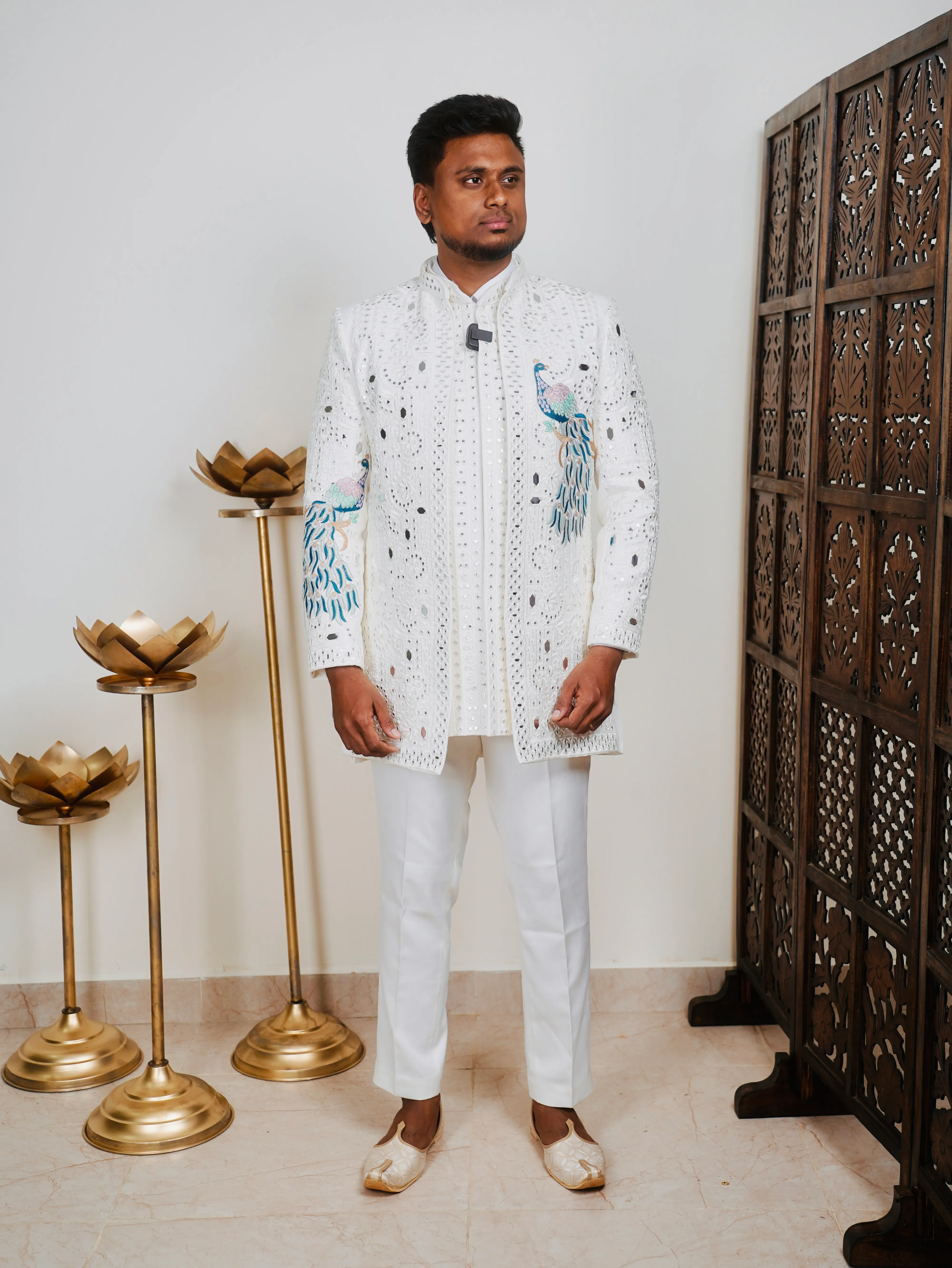 White With Peacock Embroidery jodhpuri