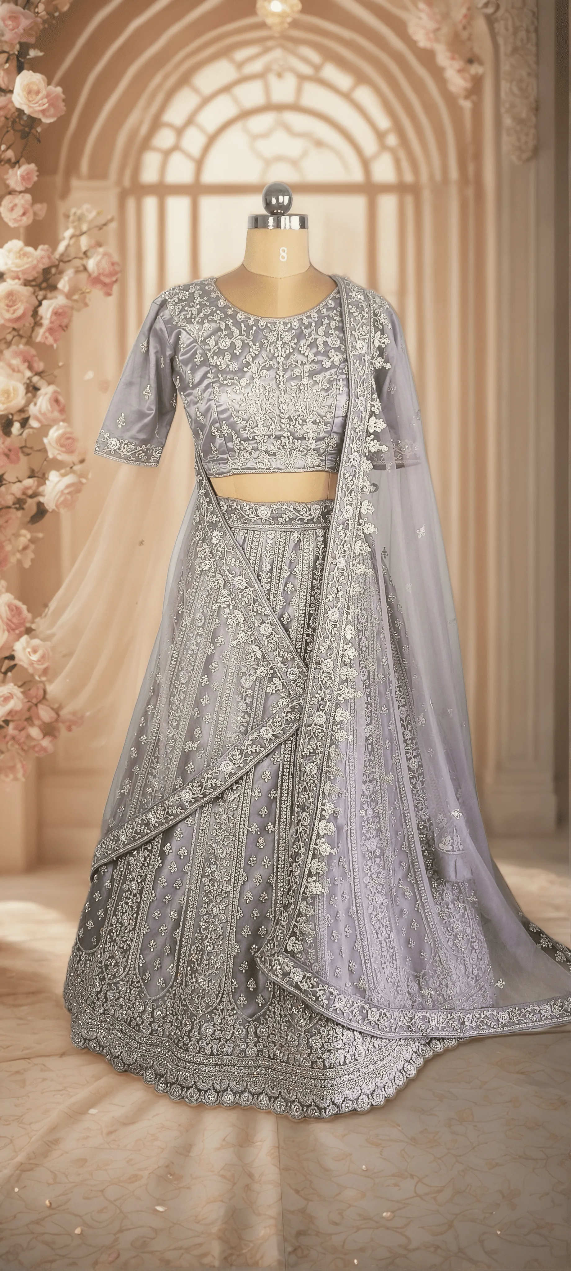 Pastel Lavender Hunter Bridal Lehenga - L6037,L0030 , GRW