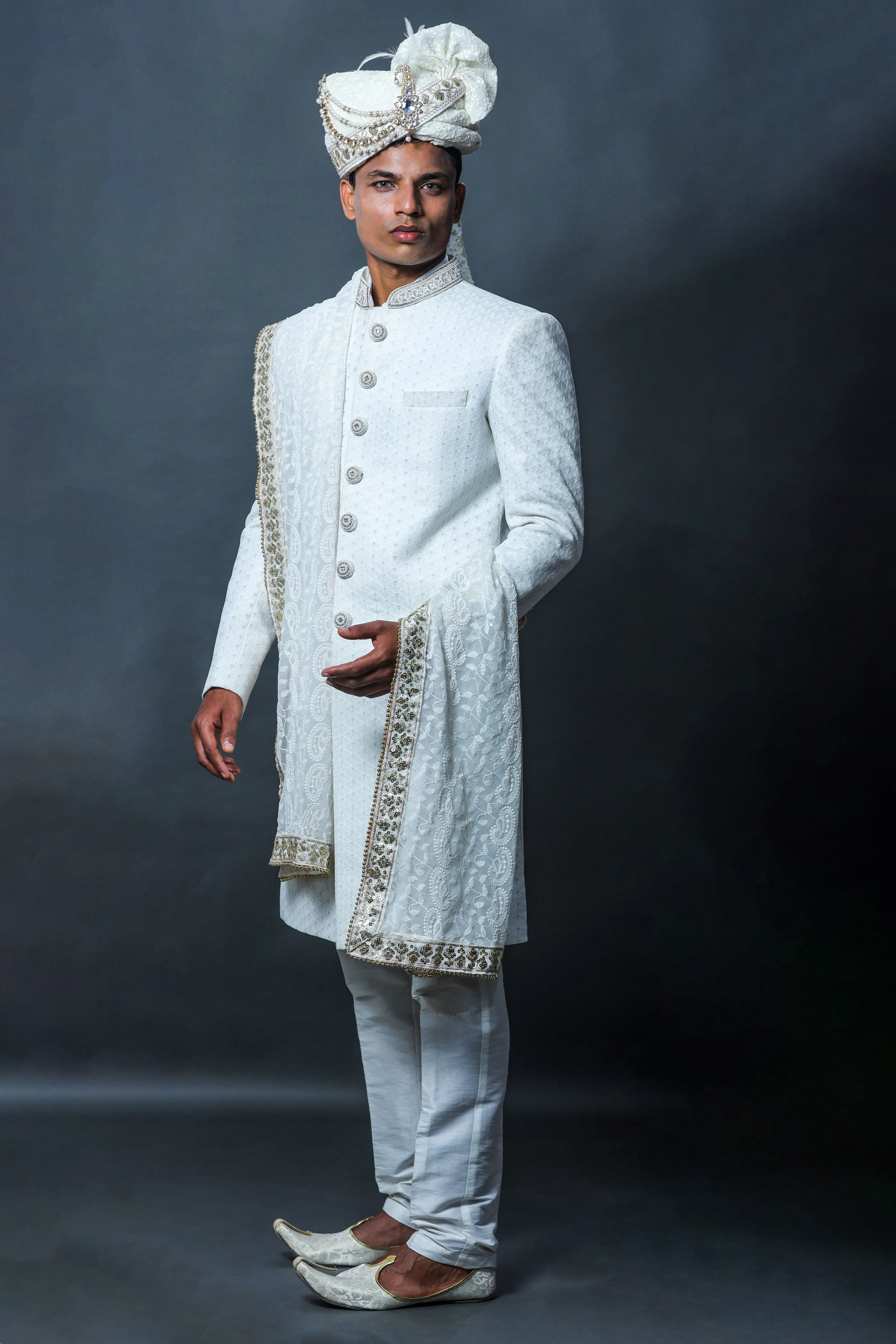 Moonlight White Sherwani