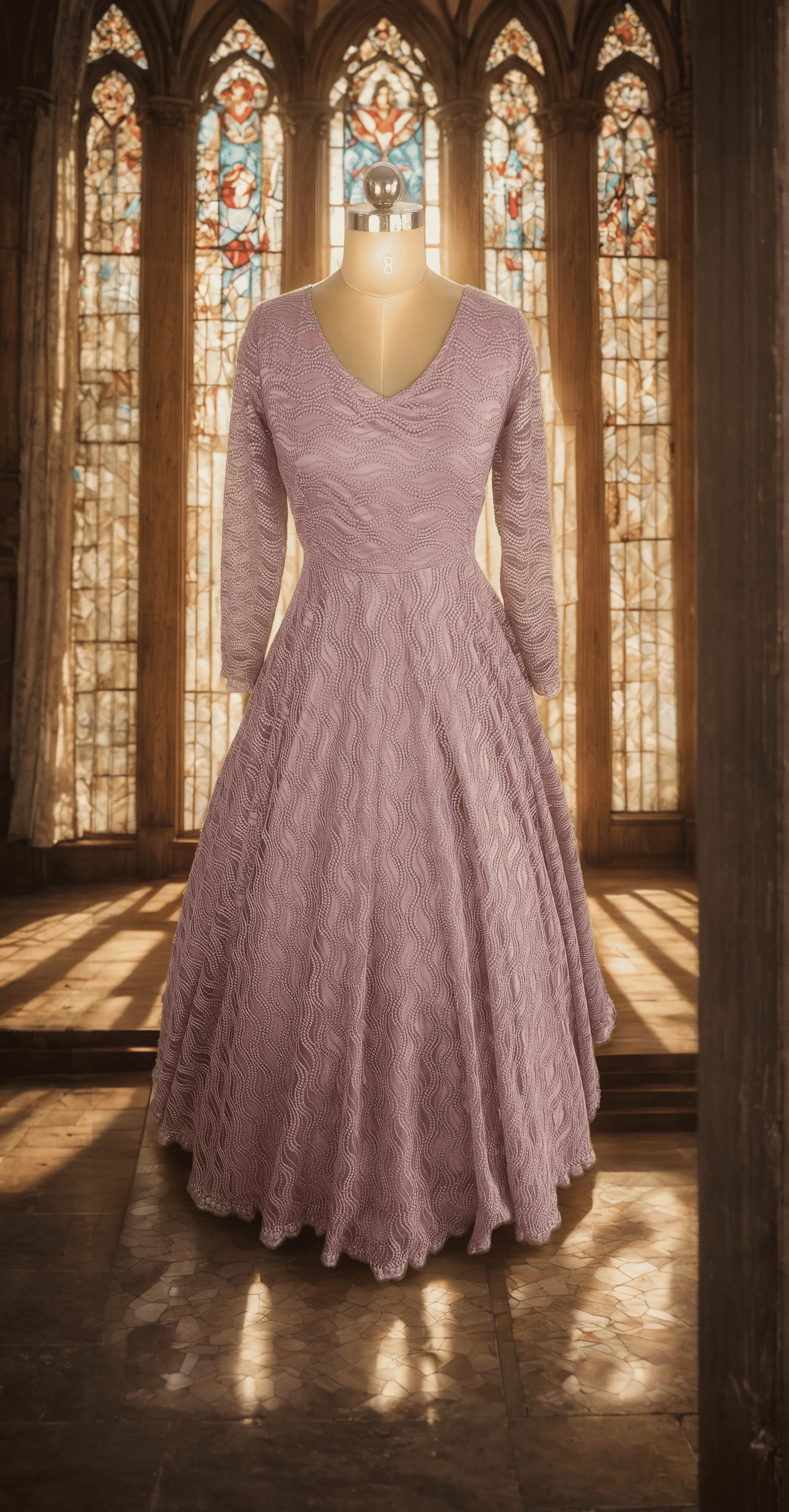 Pink Full Sequence Gown