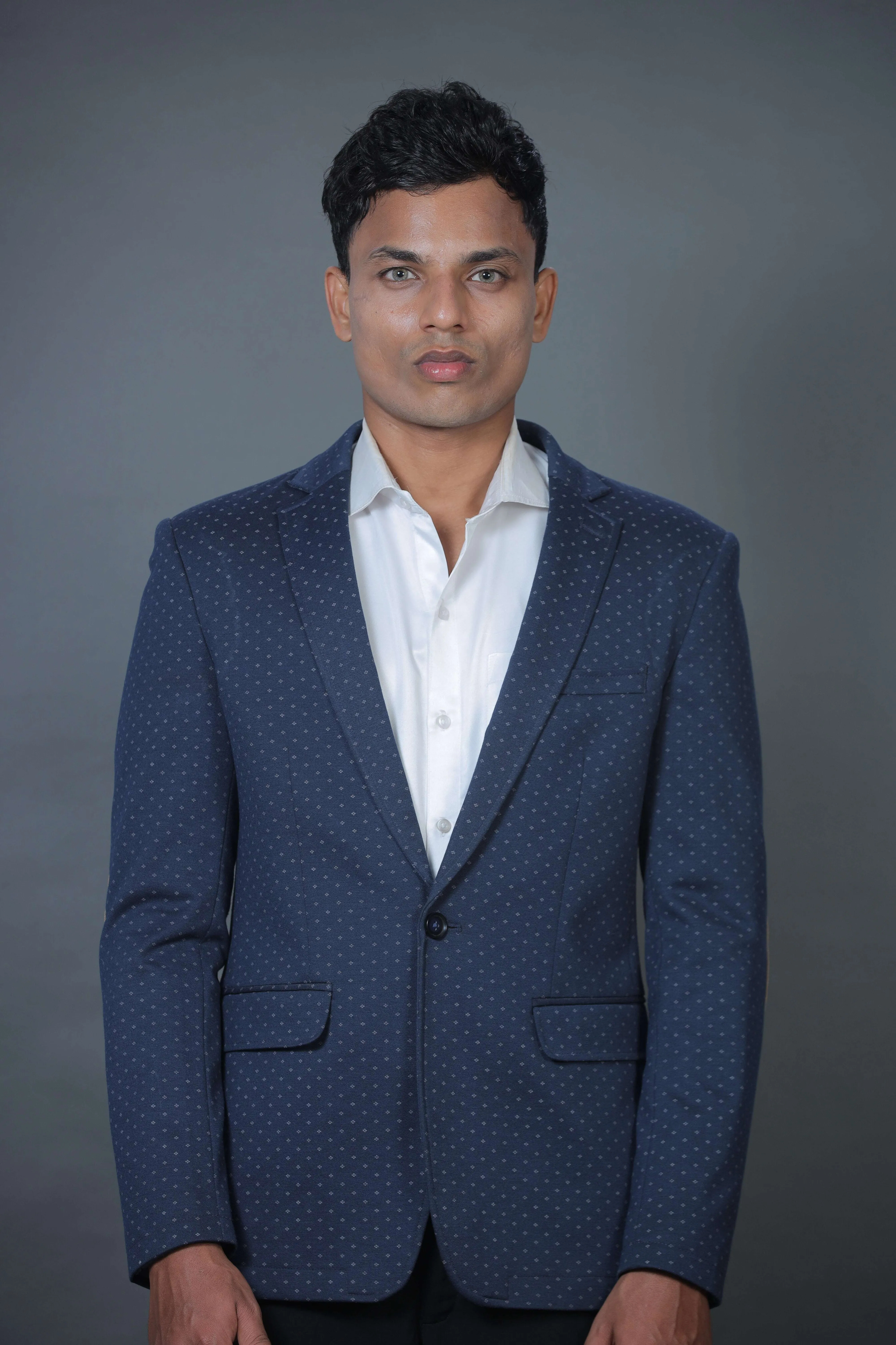 Navy Blue Patch Blazer