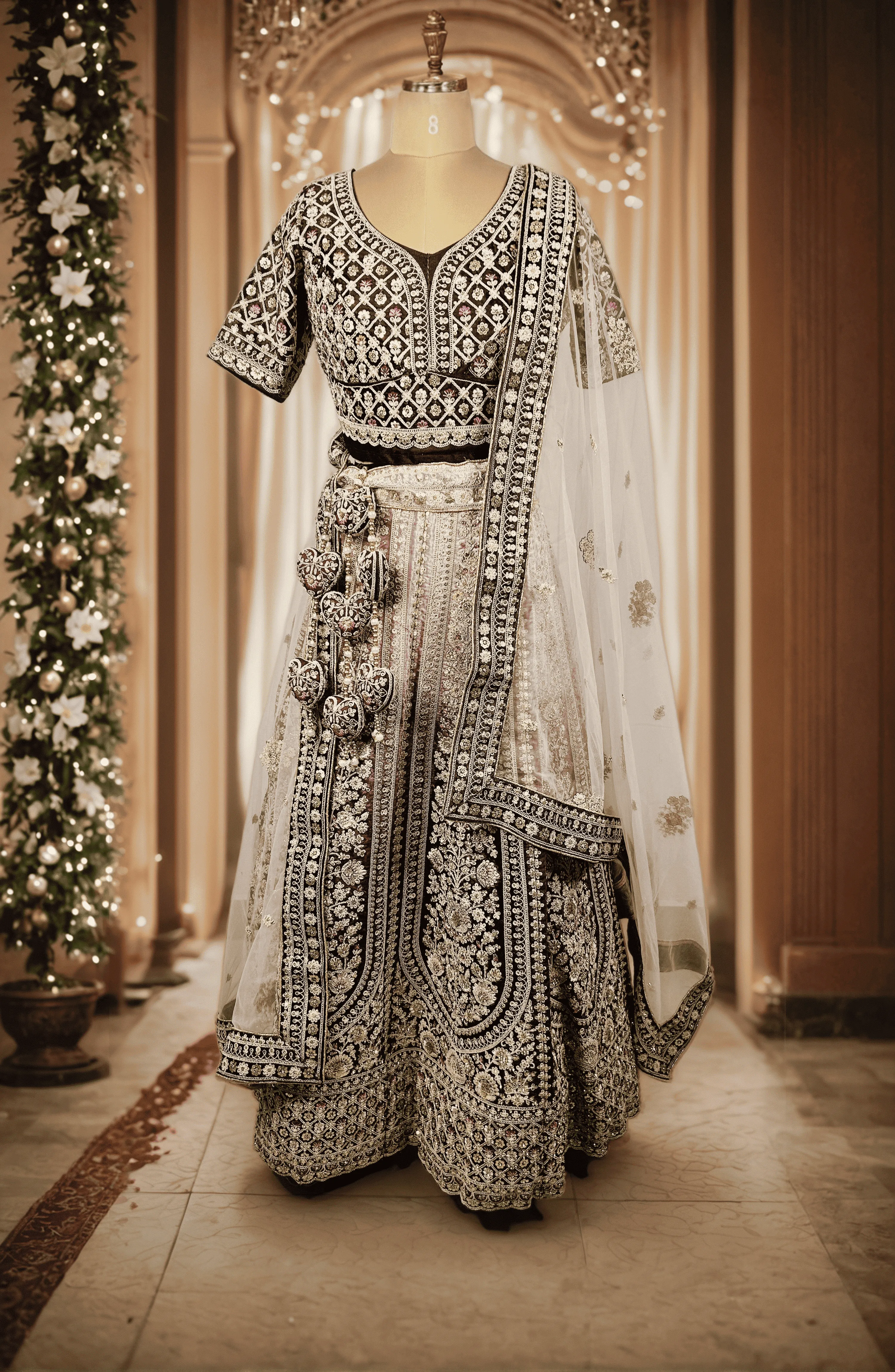 Moti Purple Embroidery Lehenga -  L6053 , GRW