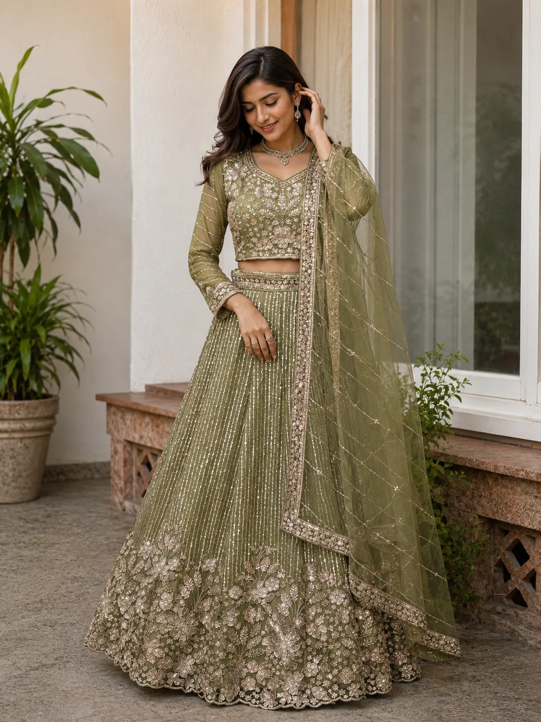 Pastel Green Lehenga - L0110