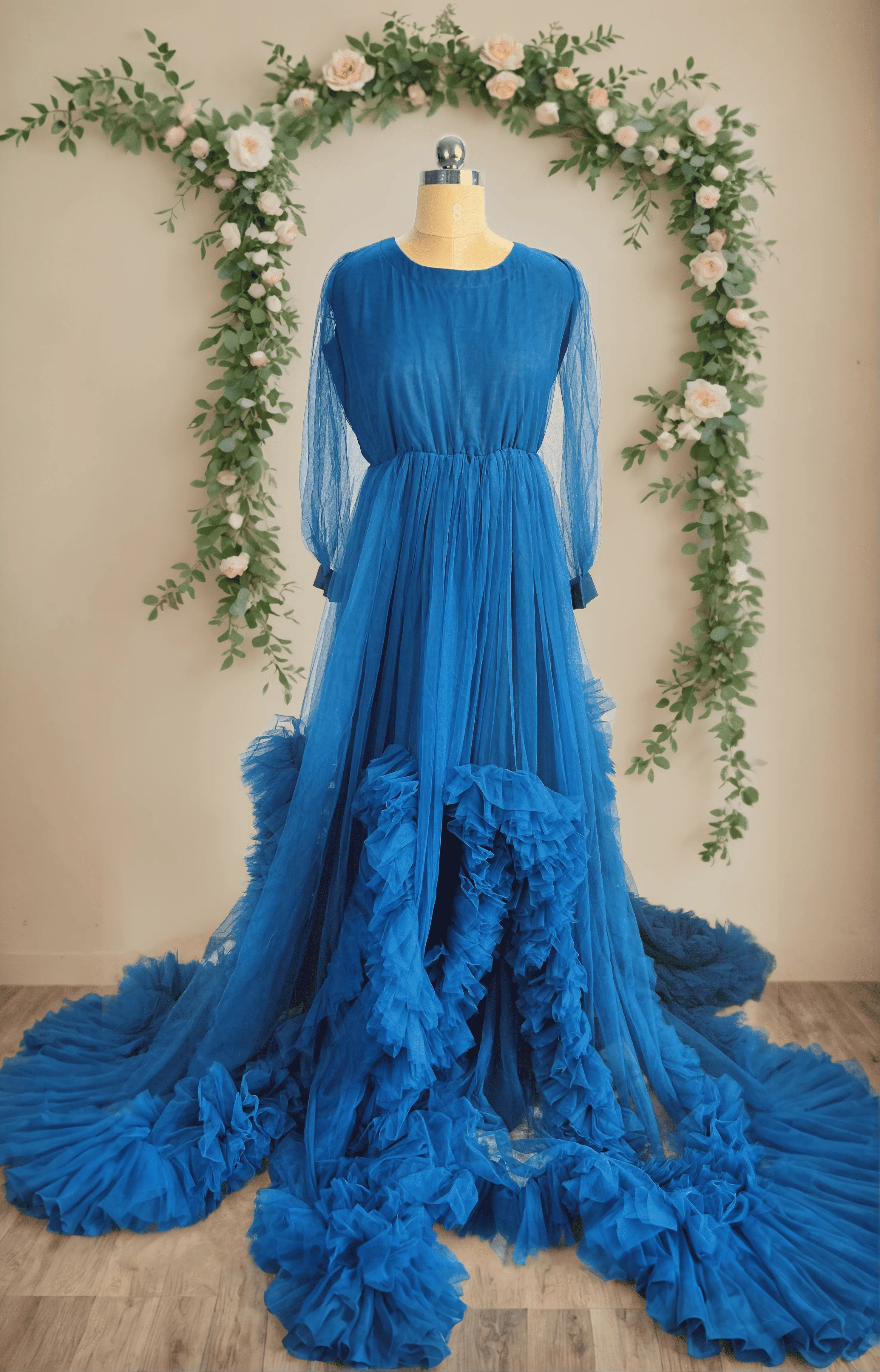 Royal Blue Frilled Gown MNP