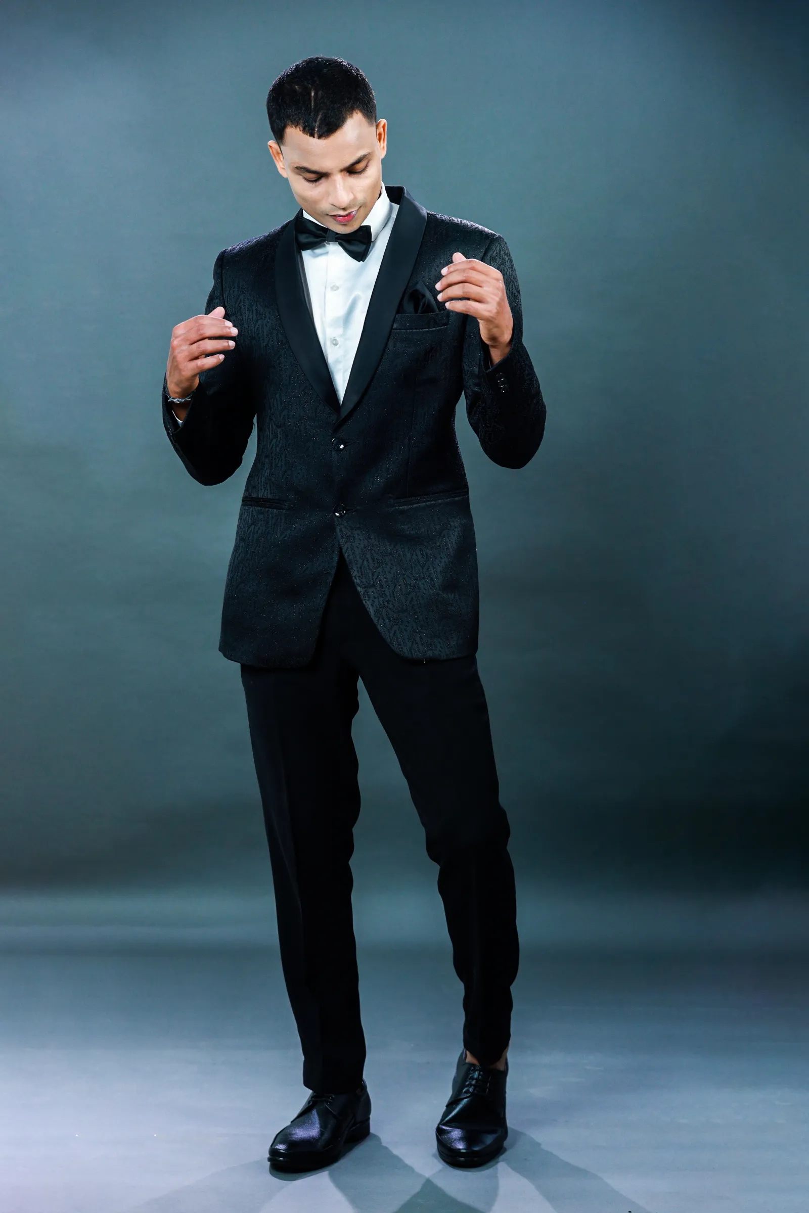 Black Shimmer 3 Piece Tuxedo