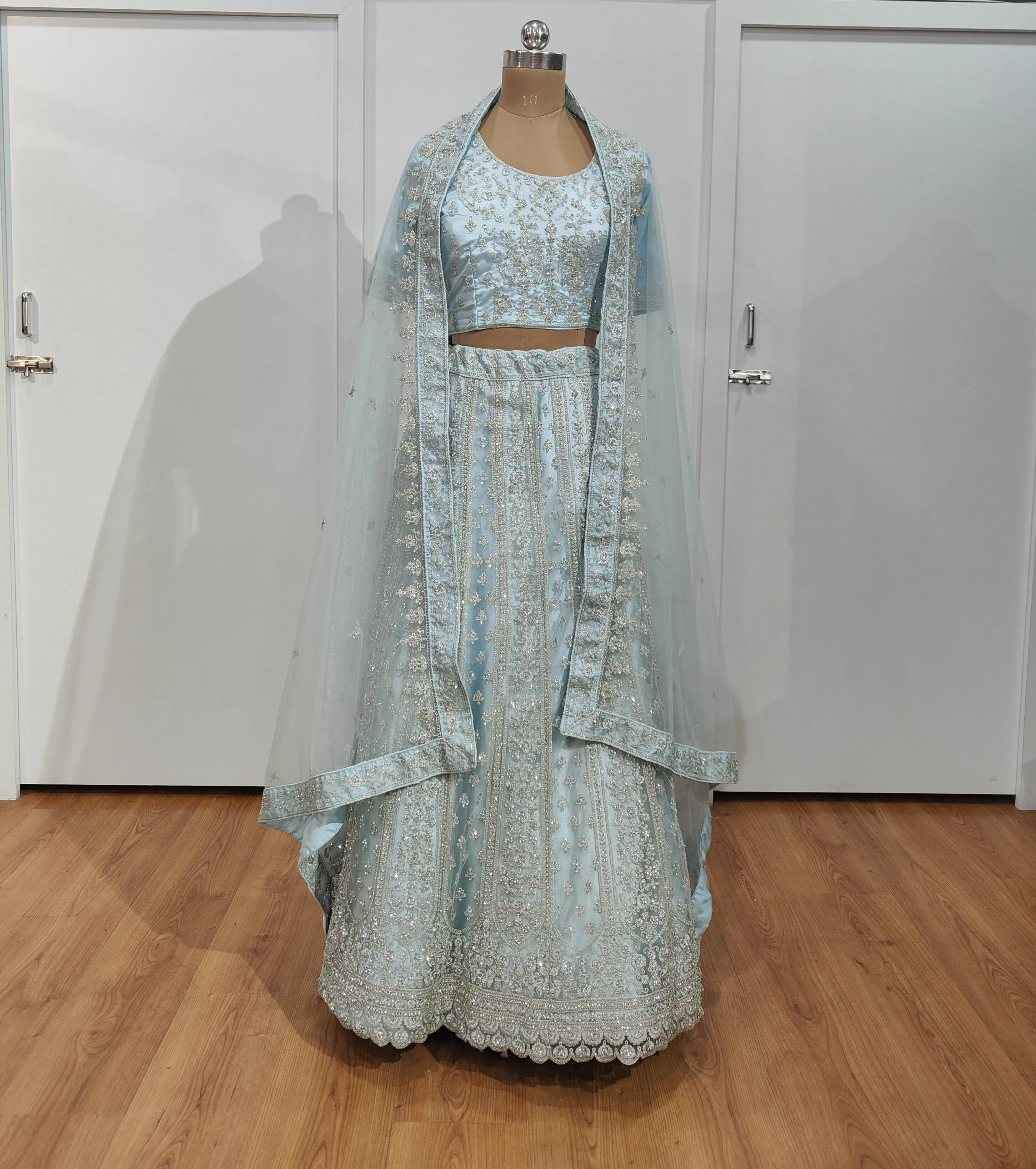 Hunter Ice Blue Lehenga - L6026 , L0028 , BUL